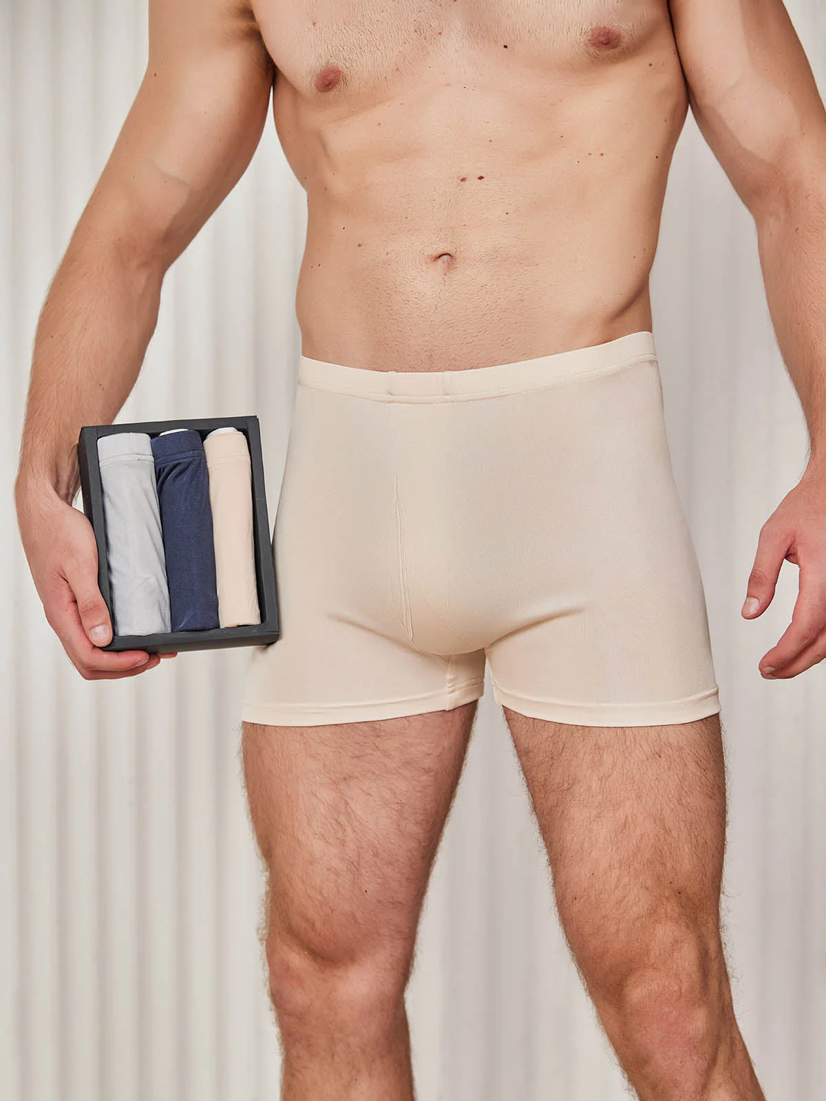 3 Stuks Heren Boxershorts van Pure Zijde met Open Voorkant - Image 17