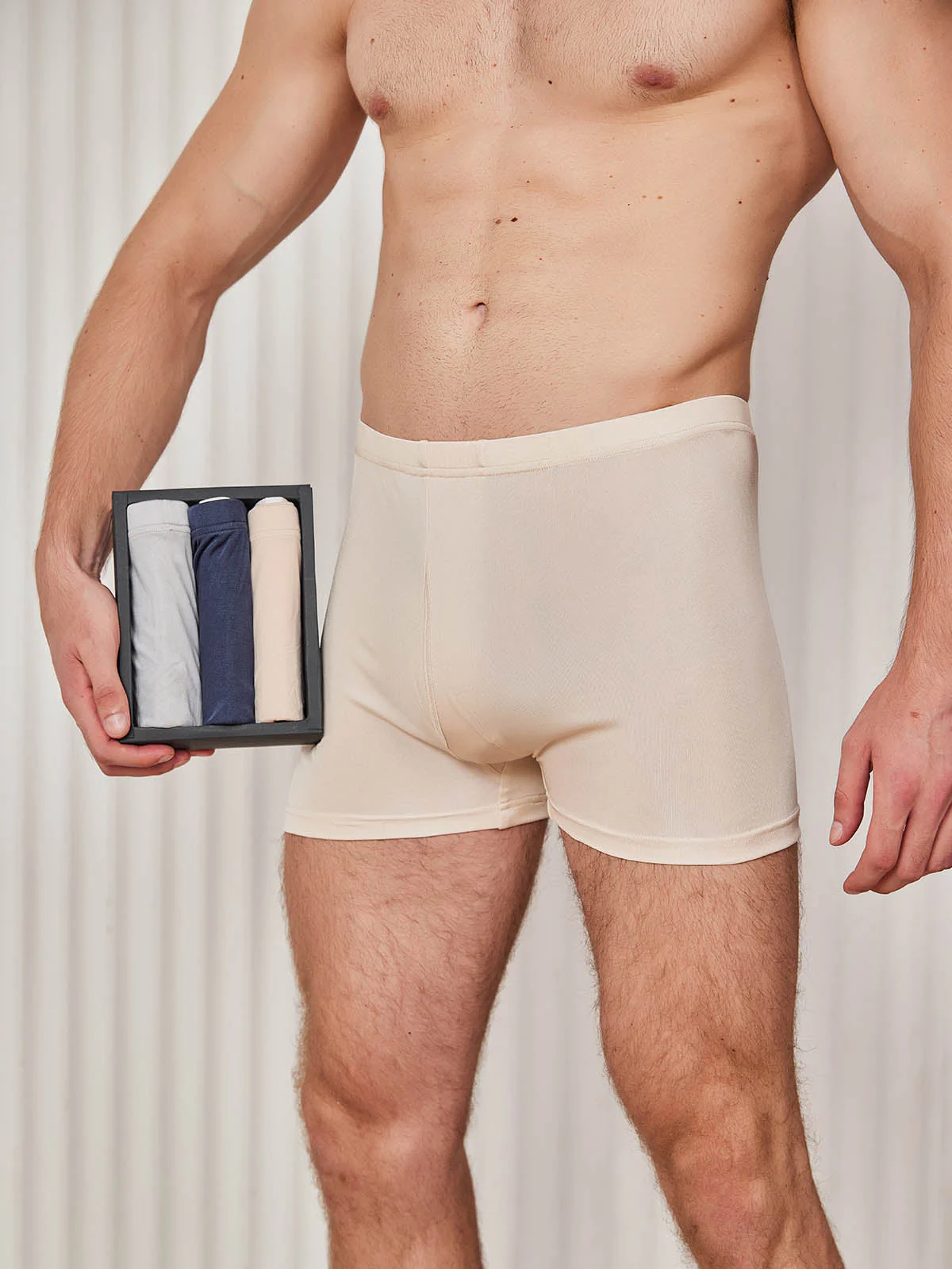 3 Stuks Heren Boxershorts van Pure Zijde met Open Voorkant - Image 18