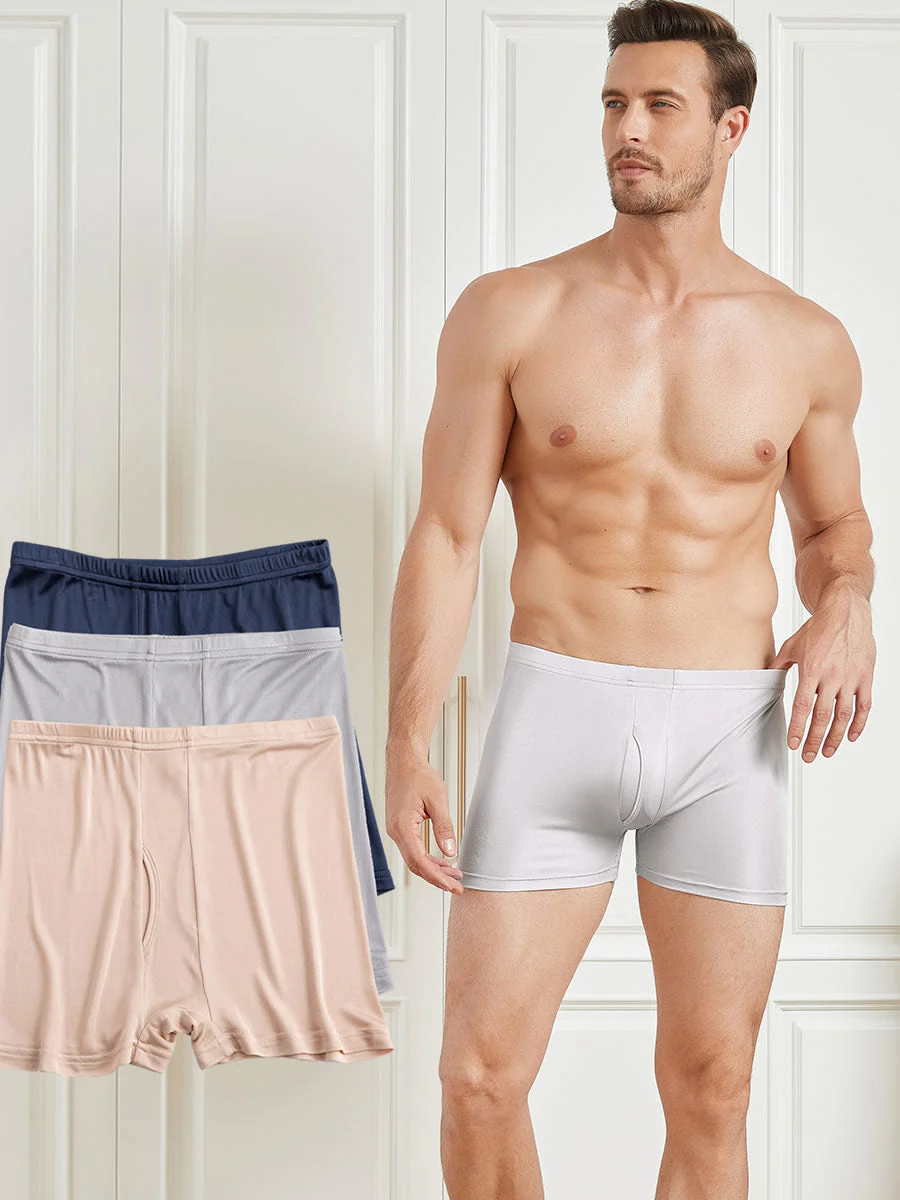 3 Stuks Heren Boxershorts van Pure Zijde met Open Voorkant - Image 19