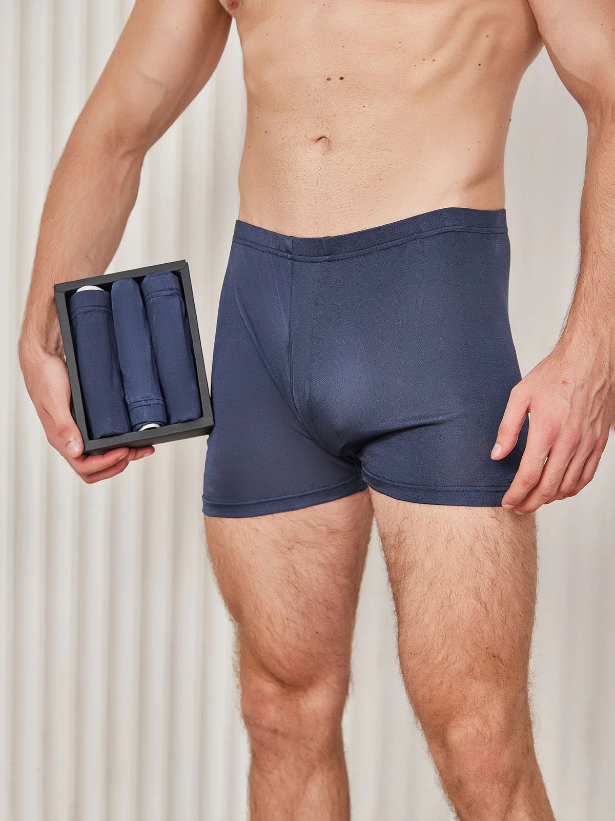 3 Stuks Heren Boxershorts van Pure Zijde met Open Voorkant - Image 4