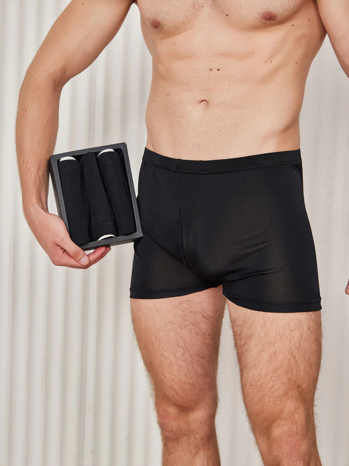 3 Stuks Heren Boxershorts van Pure Zijde met Open Voorkant - Image 7