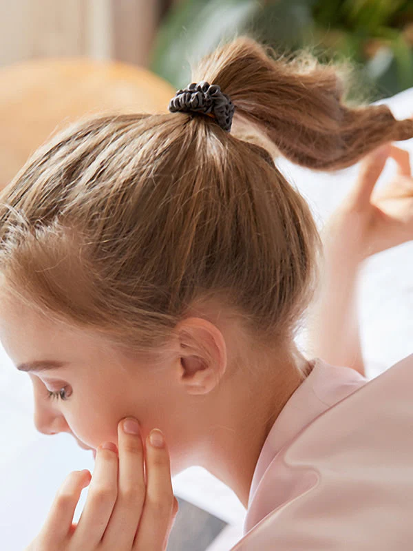 5Stuks Pure Zijde Dunne Haar Scrunchies - 1cm - Image 8