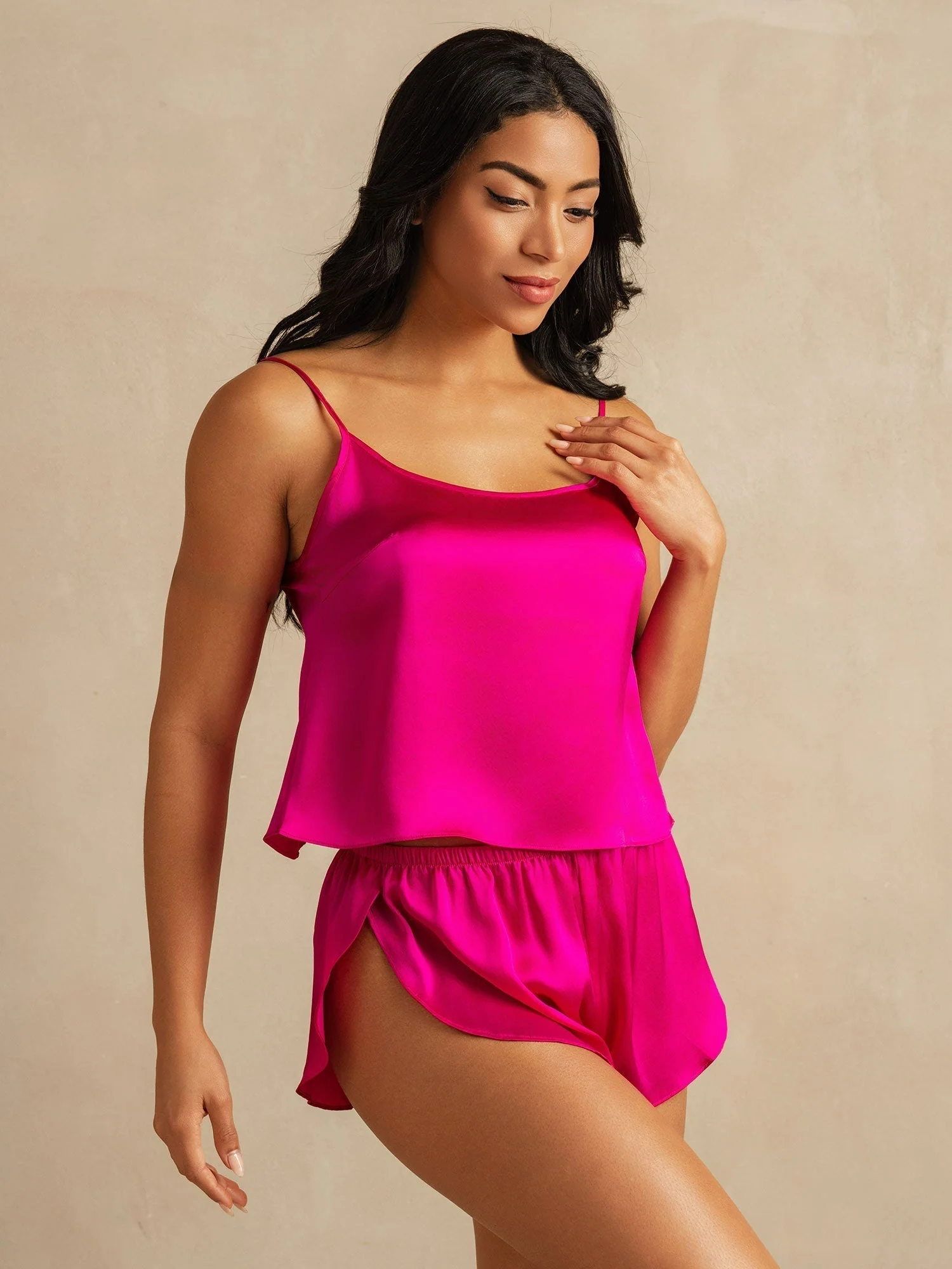 Zuivere Zijde Spaghetti bandjes Mouwloos Camisole Set - Image 26