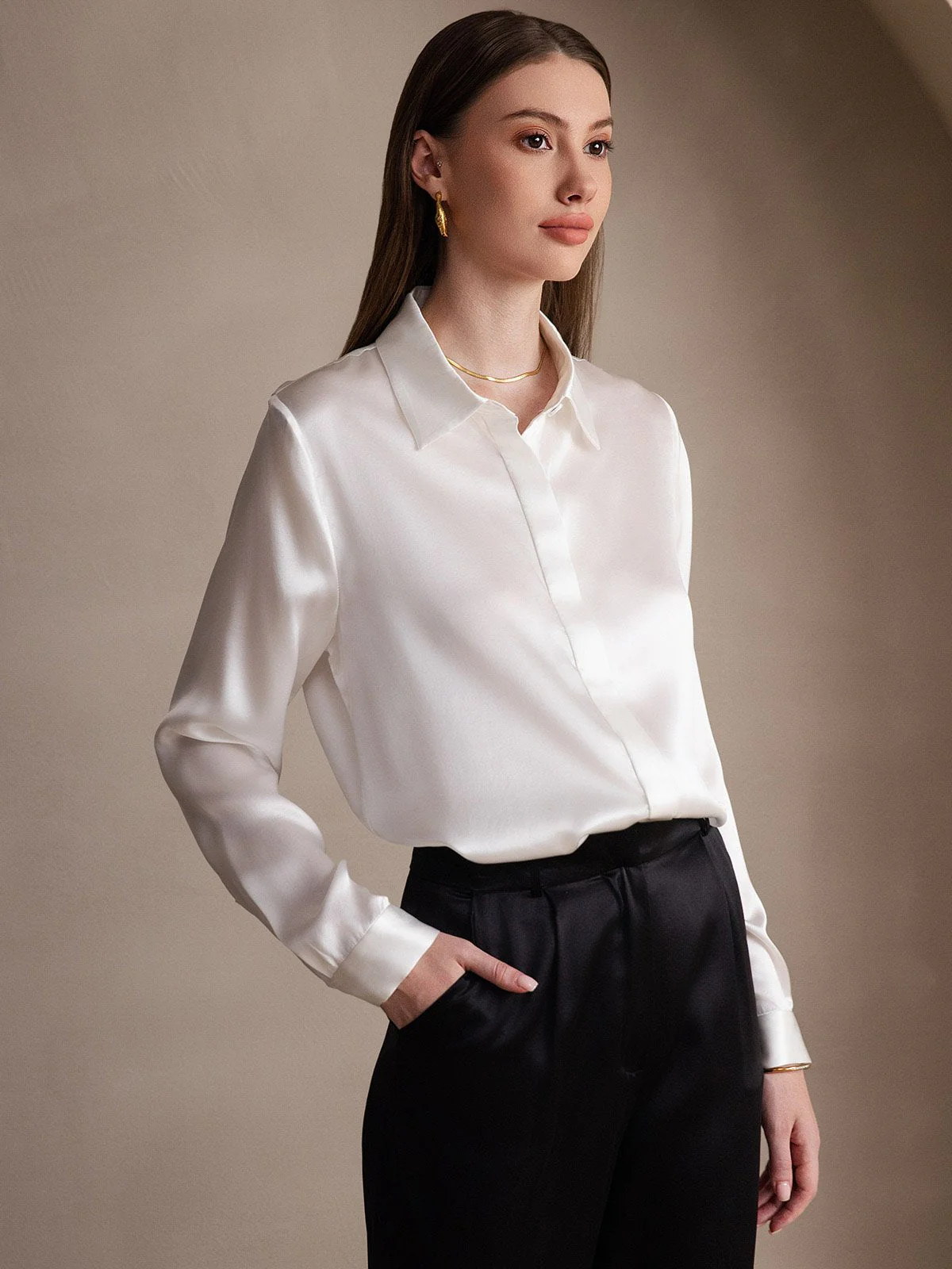 19 Momme Basiszijde Lange Mouwen Shirt - Image 10