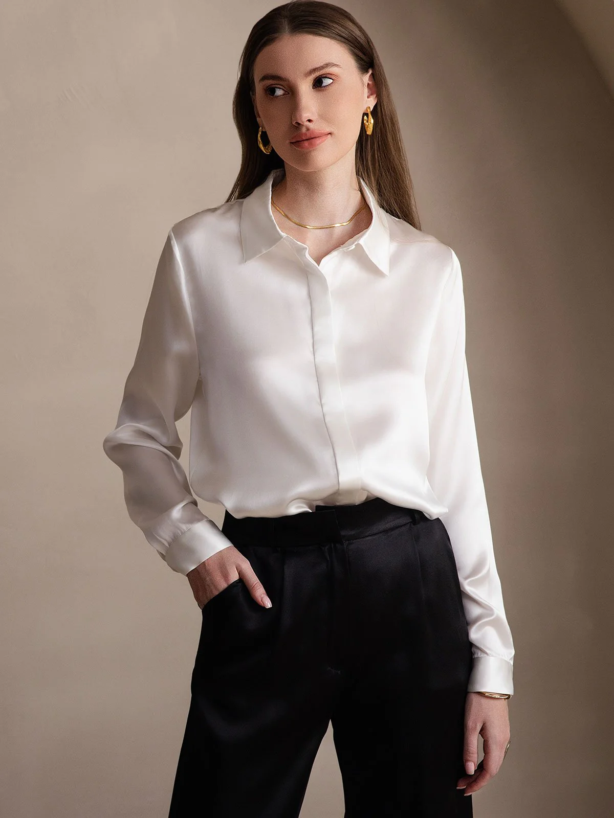19 Momme Basiszijde Lange Mouwen Shirt - Image 11