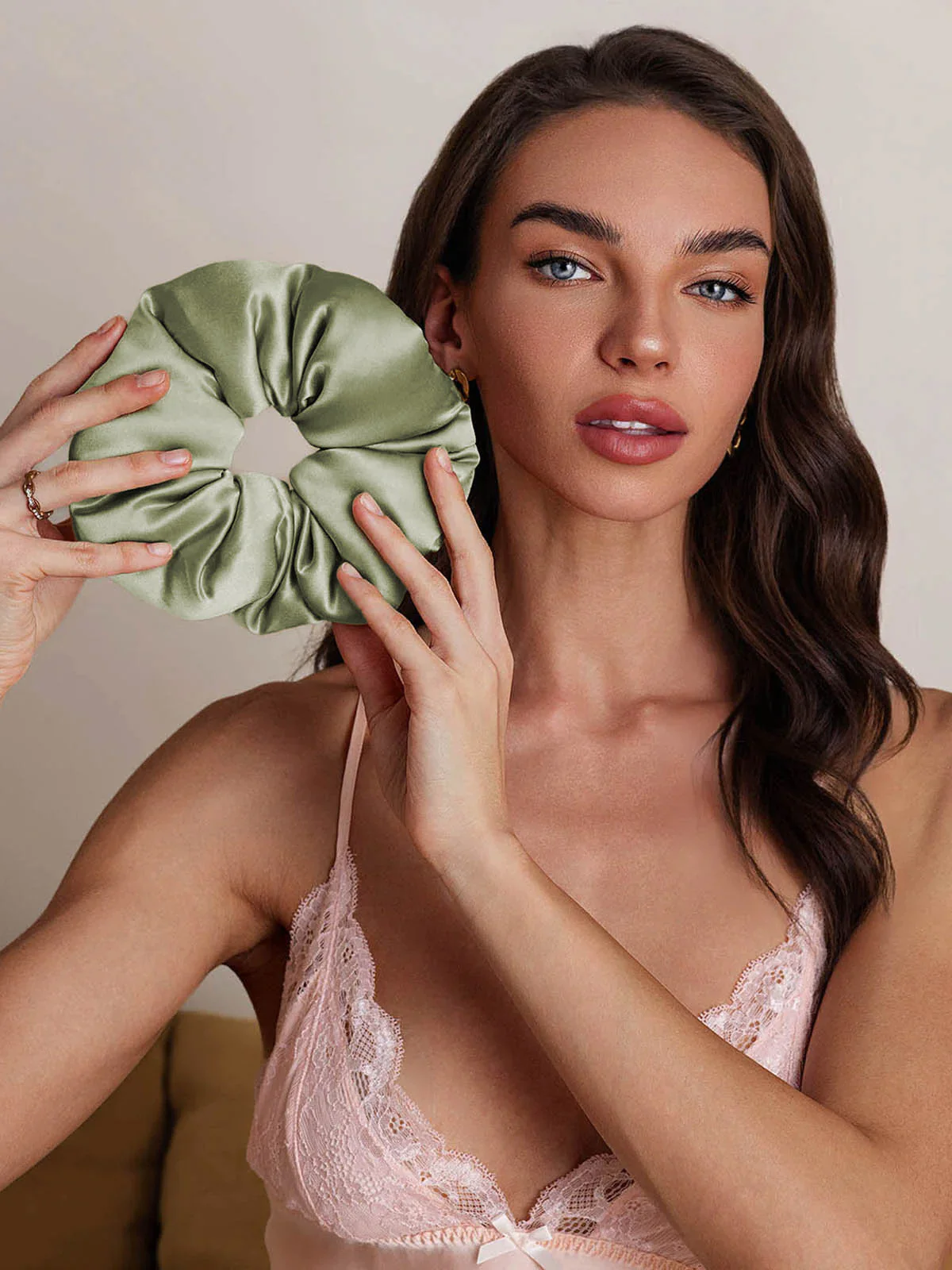 Pure Zijde Zachte Oversized Haar Scrunchie - 8cm - Image 25