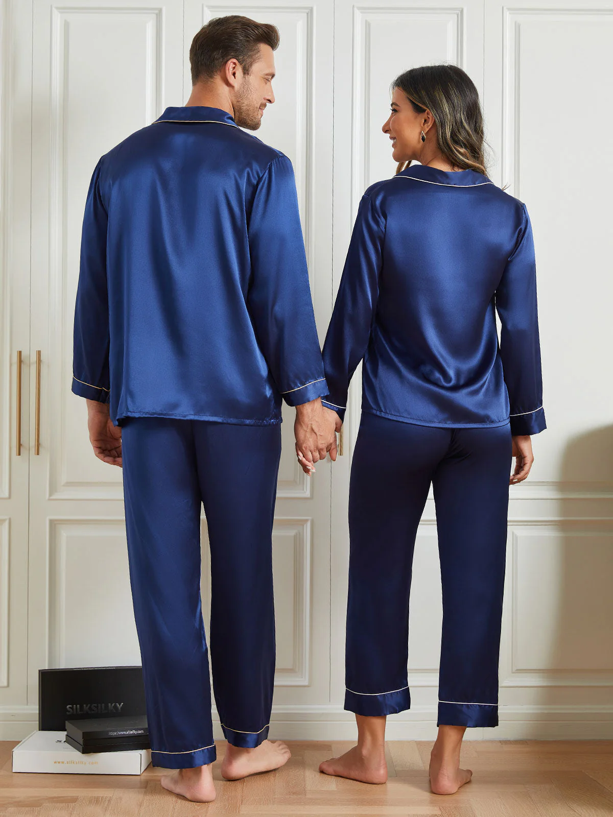 Zijden Pyjama met Lange Mouwen Voor Paar (totaal 4 stks) - Image 11