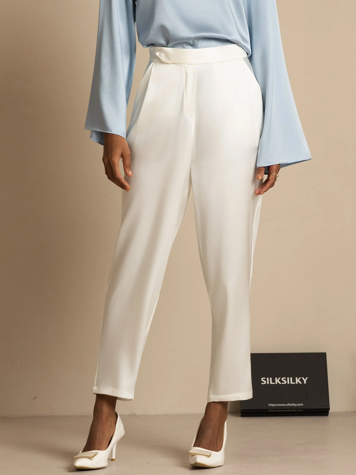 19Momme Modevolle zijden pantalon in carrotmodel - Image 13