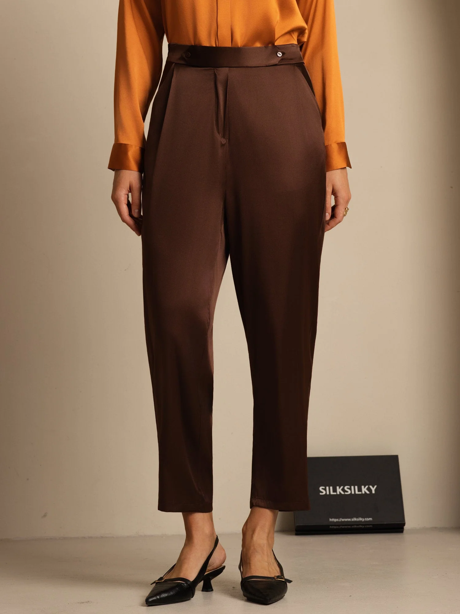 19Momme Modevolle zijden pantalon in carrotmodel - Image 23
