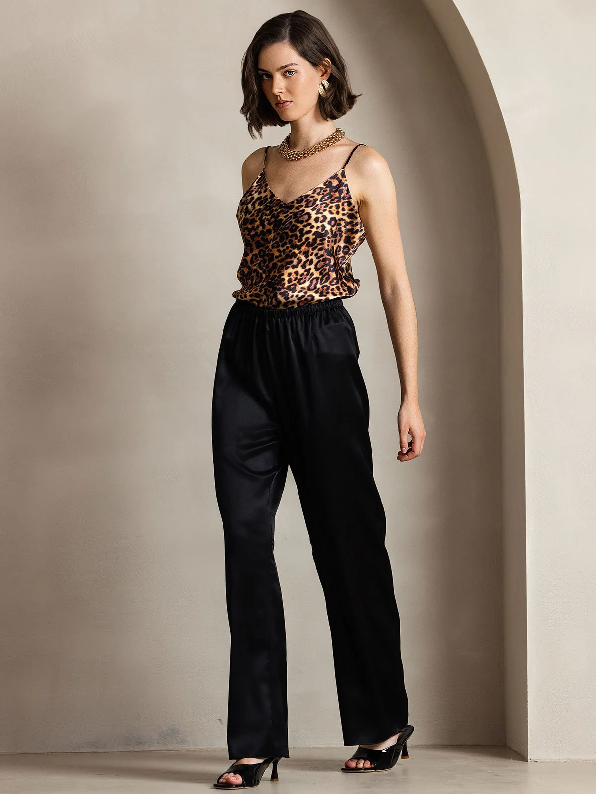 19Momme Modieuze Hoge Taille Wijde Broek - Image 4