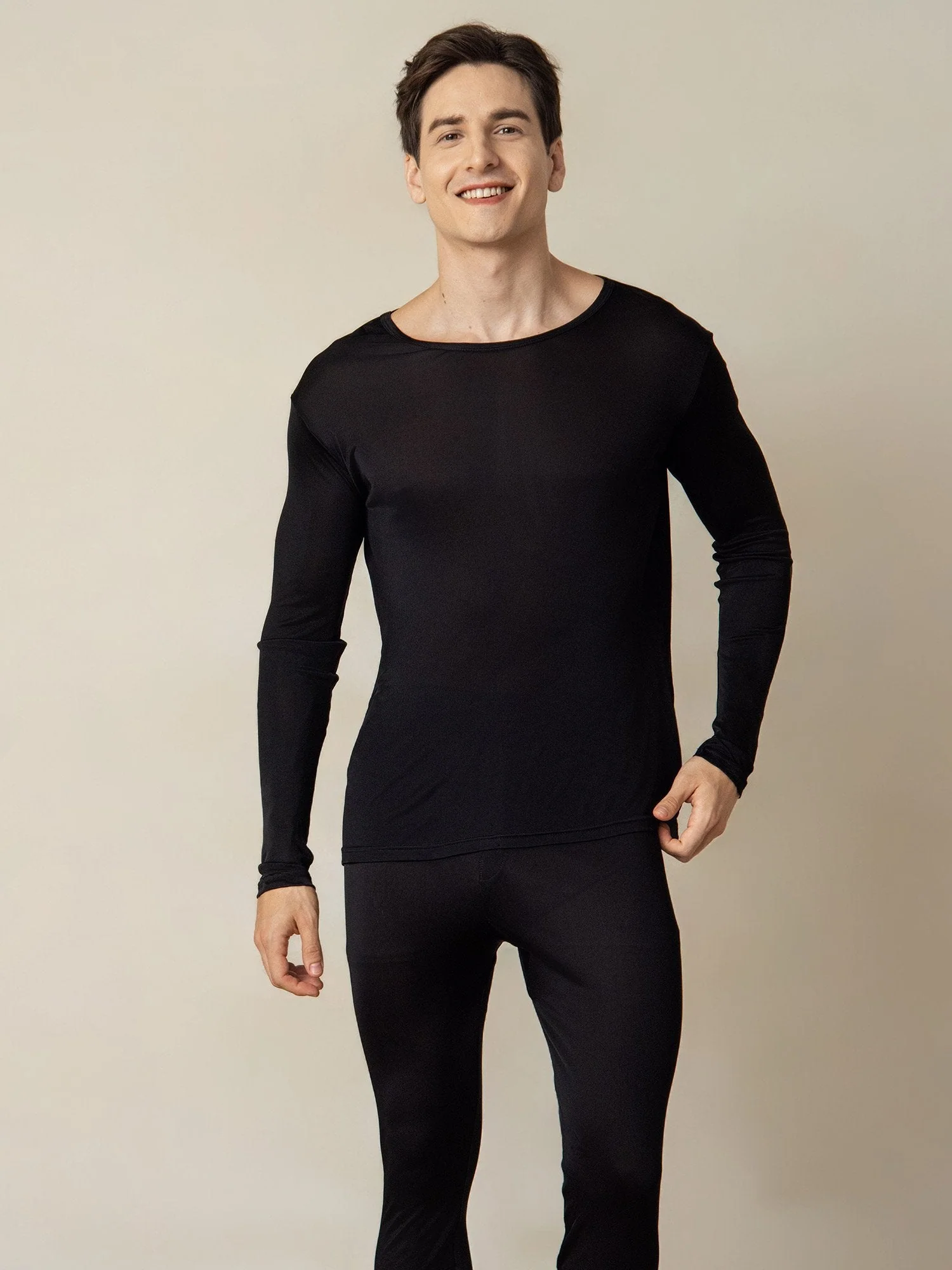 Heren Zijde Jersey Lange Mouwen Ondergoed - Image 10