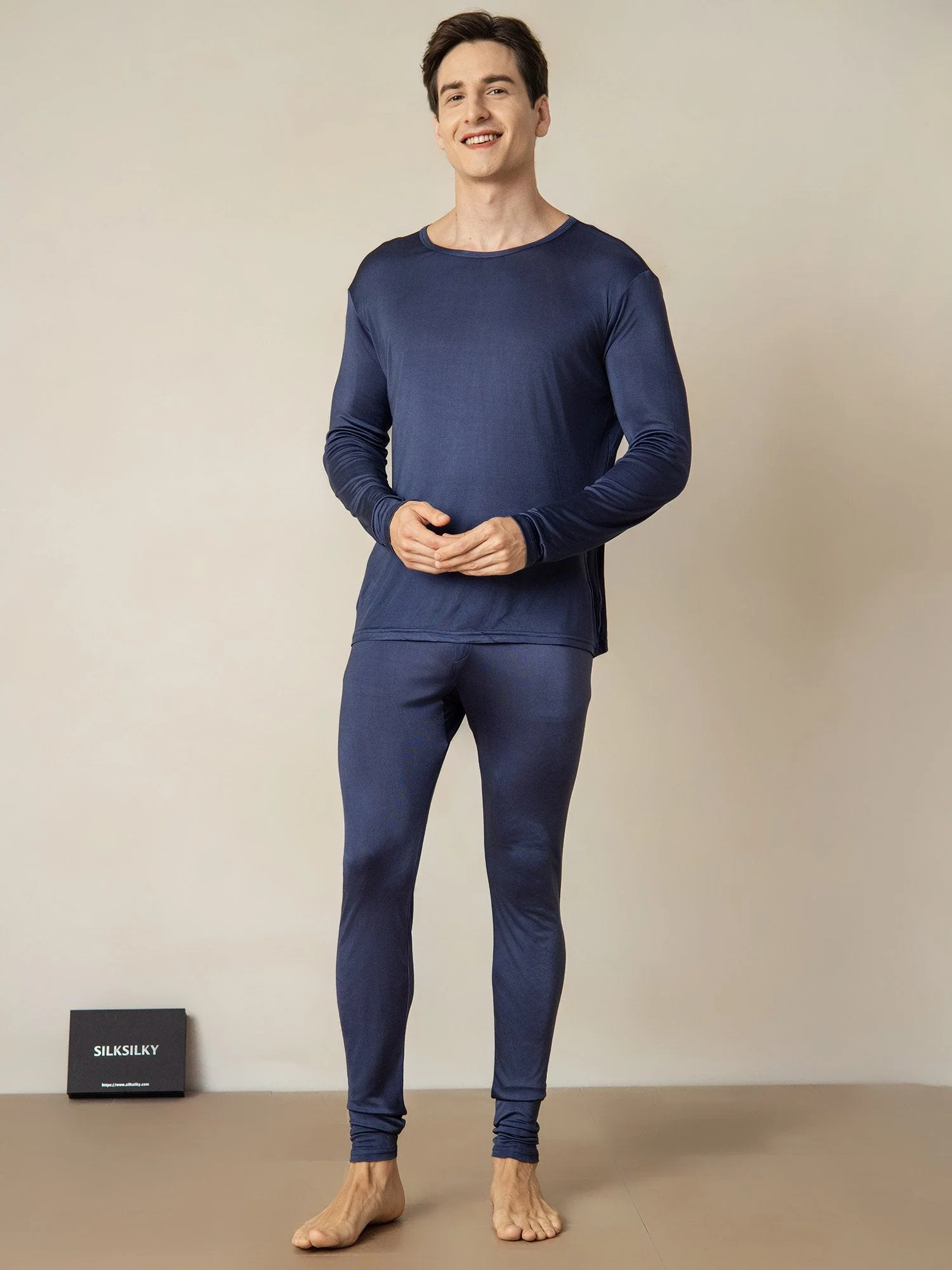 Heren Zijde Jersey Lange Mouwen Ondergoed - Image 12