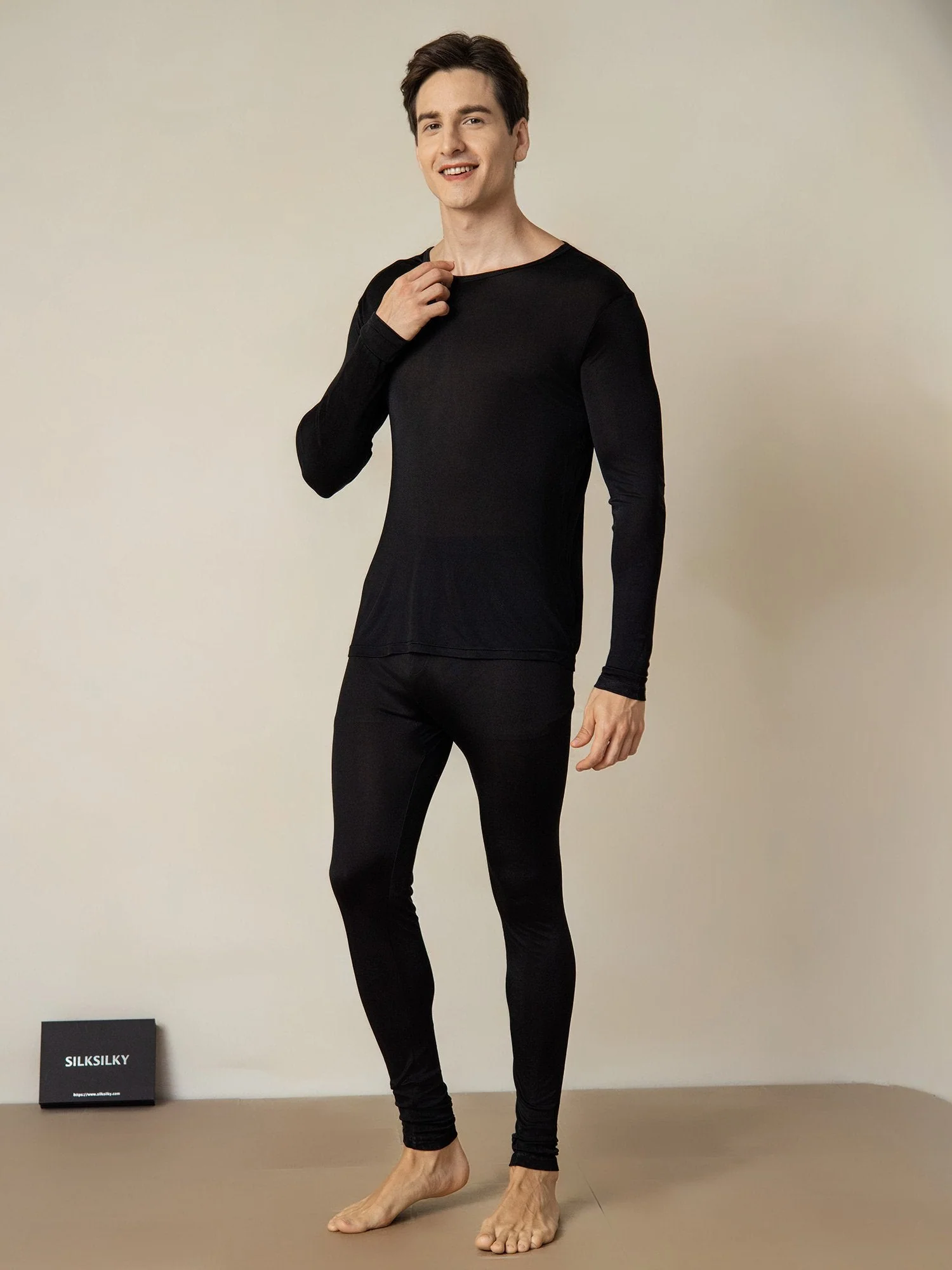 Heren Zijde Jersey Lange Mouwen Ondergoed - Image 7