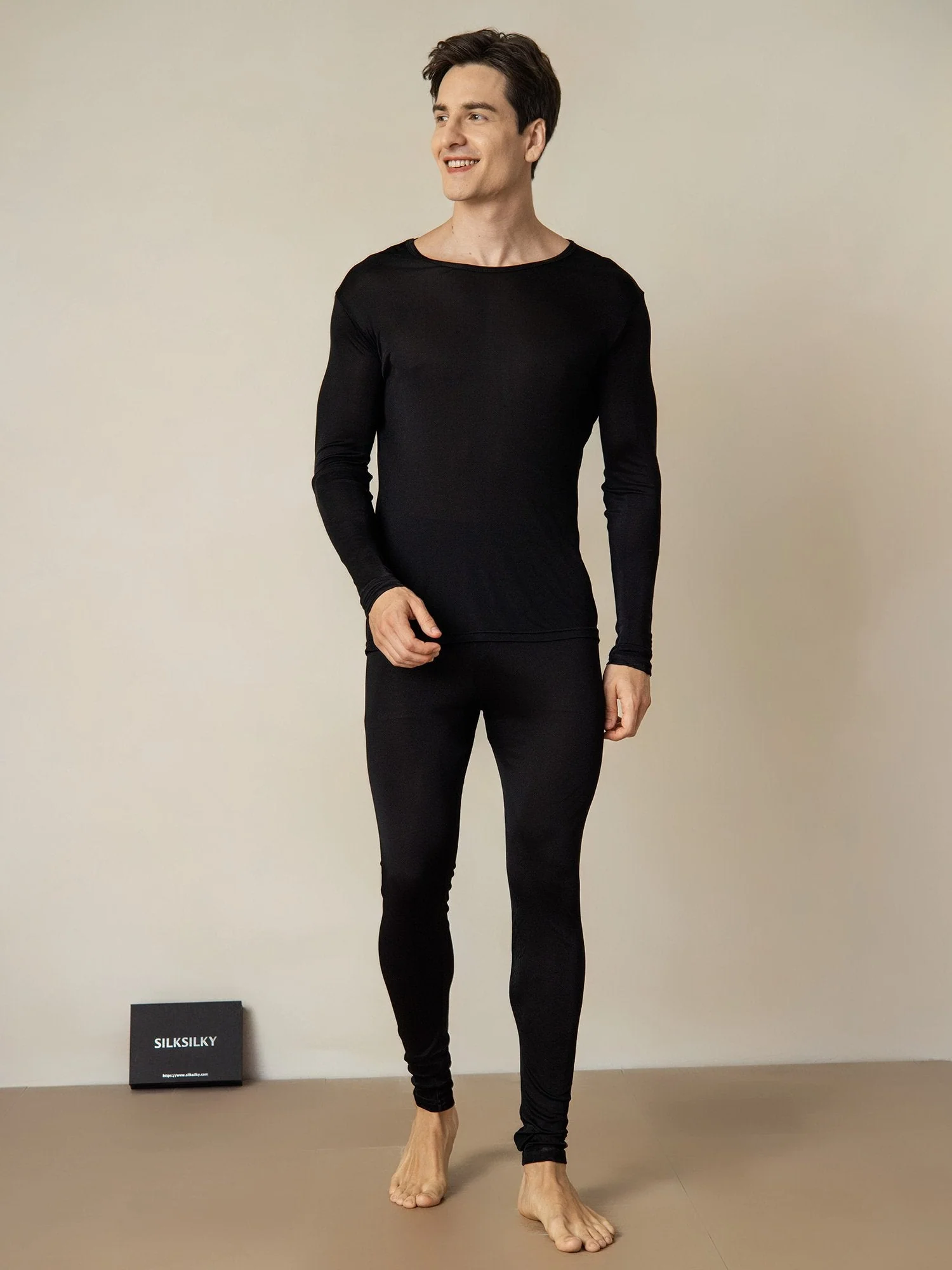 Heren Zijde Jersey Lange Mouwen Ondergoed - Image 9