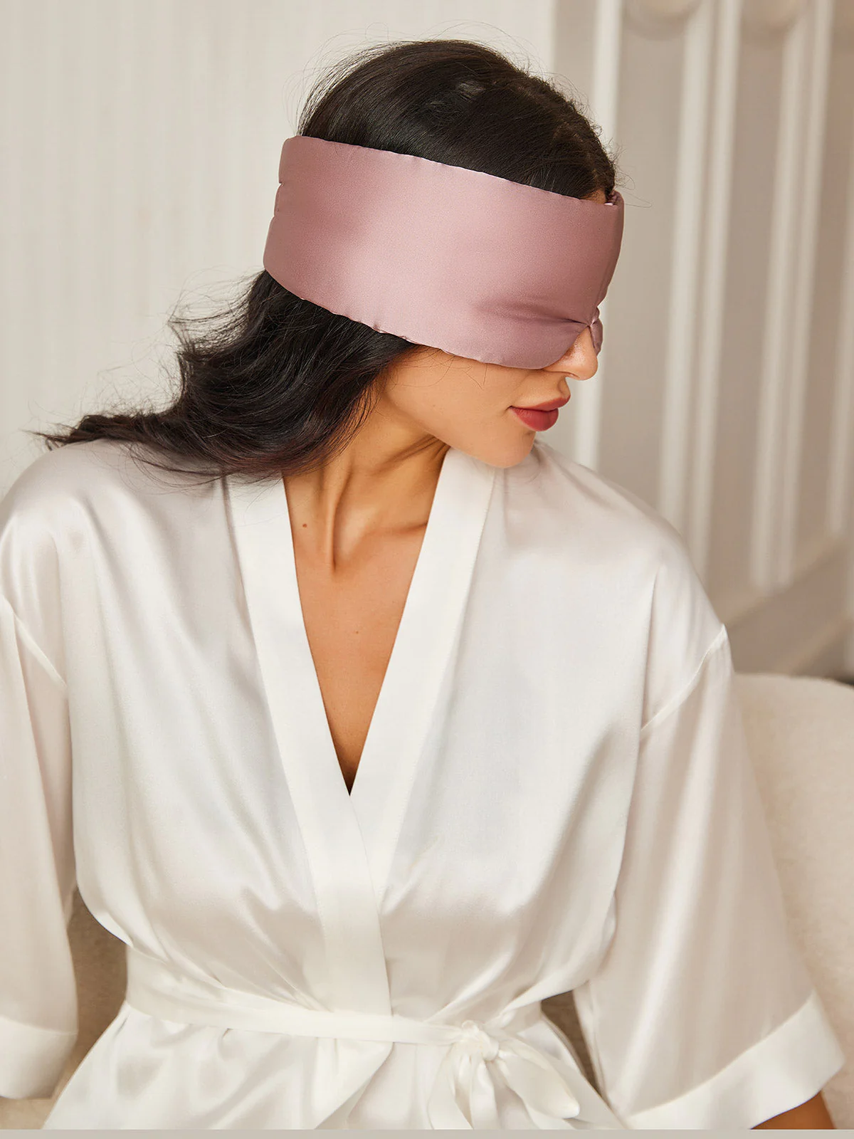 Eendelig zijden slaapmasker met klittenbandsluiting - Image 21