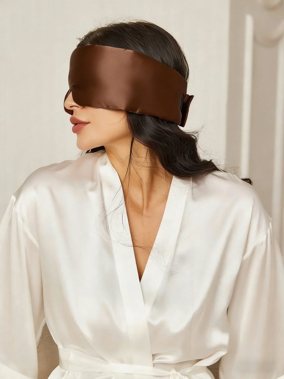 Eendelig zijden slaapmasker met klittenbandsluiting - Image 24