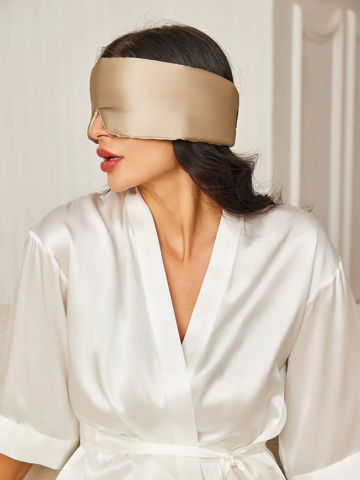Eendelig zijden slaapmasker met klittenbandsluiting - Image 40