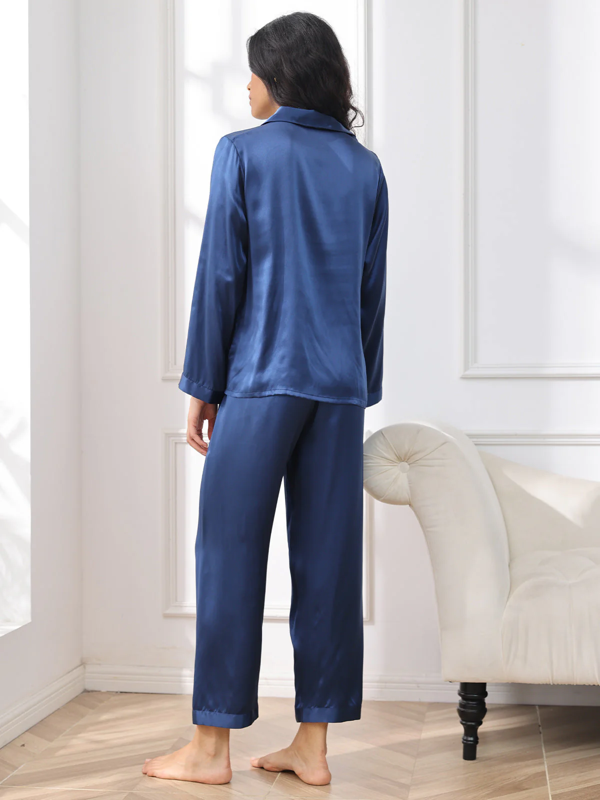 Zuivere Zijde Button Up Dames Pyjama Set - Image 20