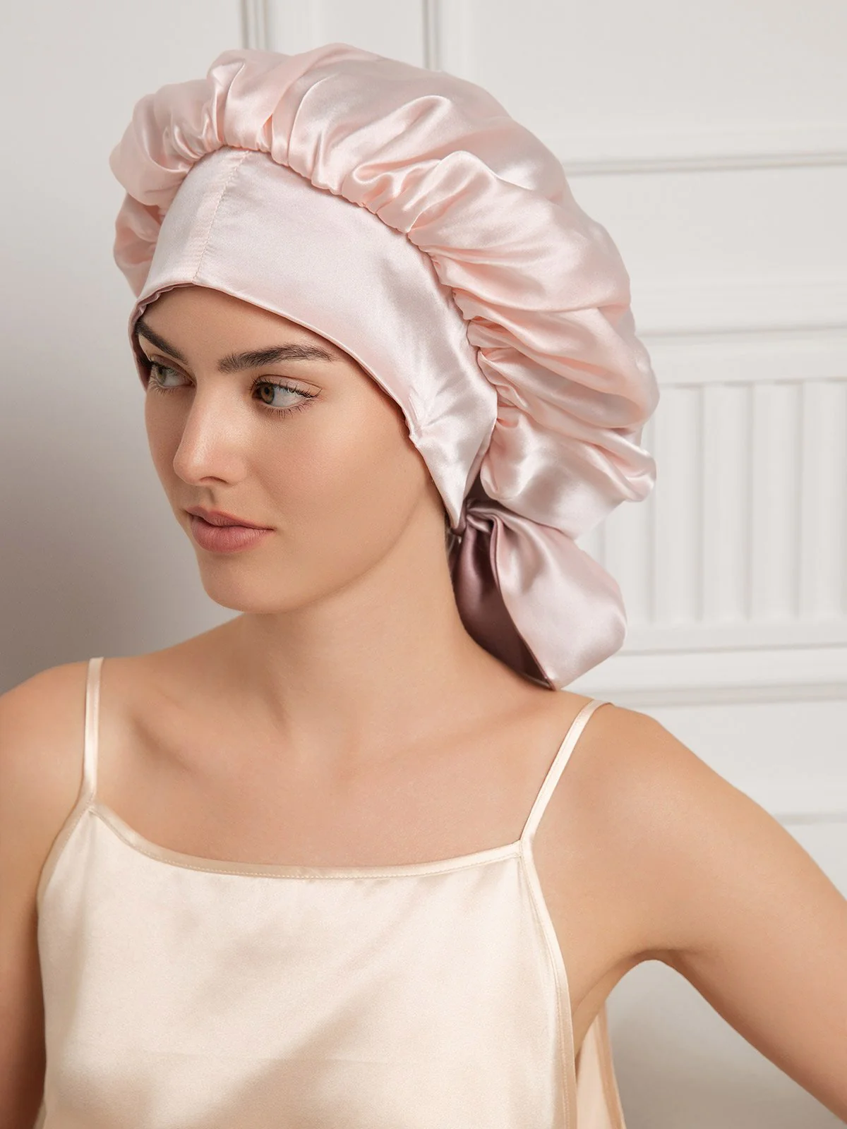 Pure Zijde Casual Slaapmuts met Lange Linten(Twee-kleurig en dubbelzijdig) - Image 7