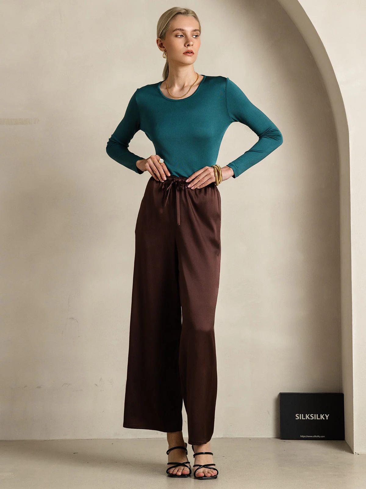 100% Moerbeizijde Wijde Pijpen Dames Broek - Image 58