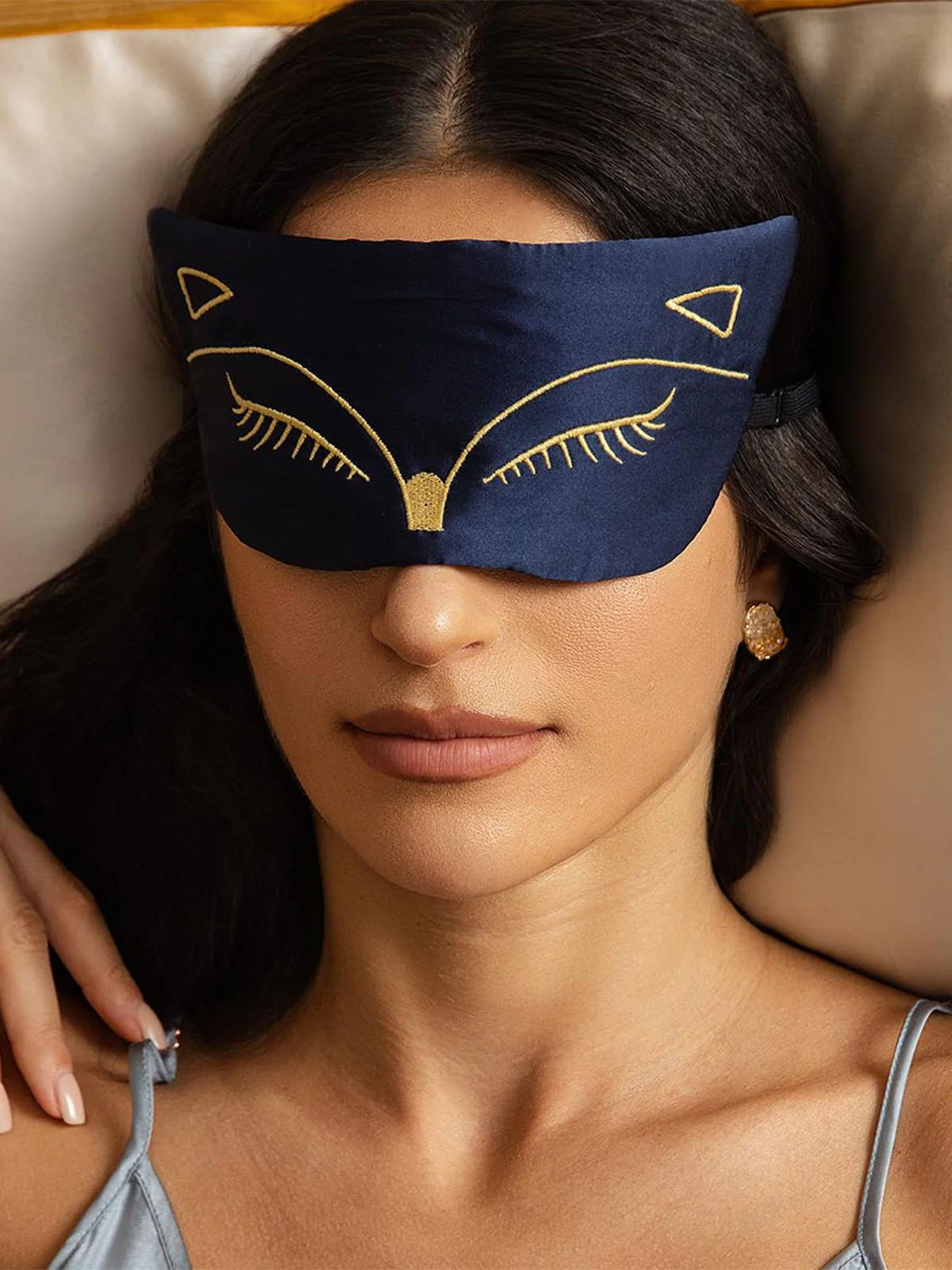 Zuiver Zijde Oogmasker Met Kattenborduursel - Image 6