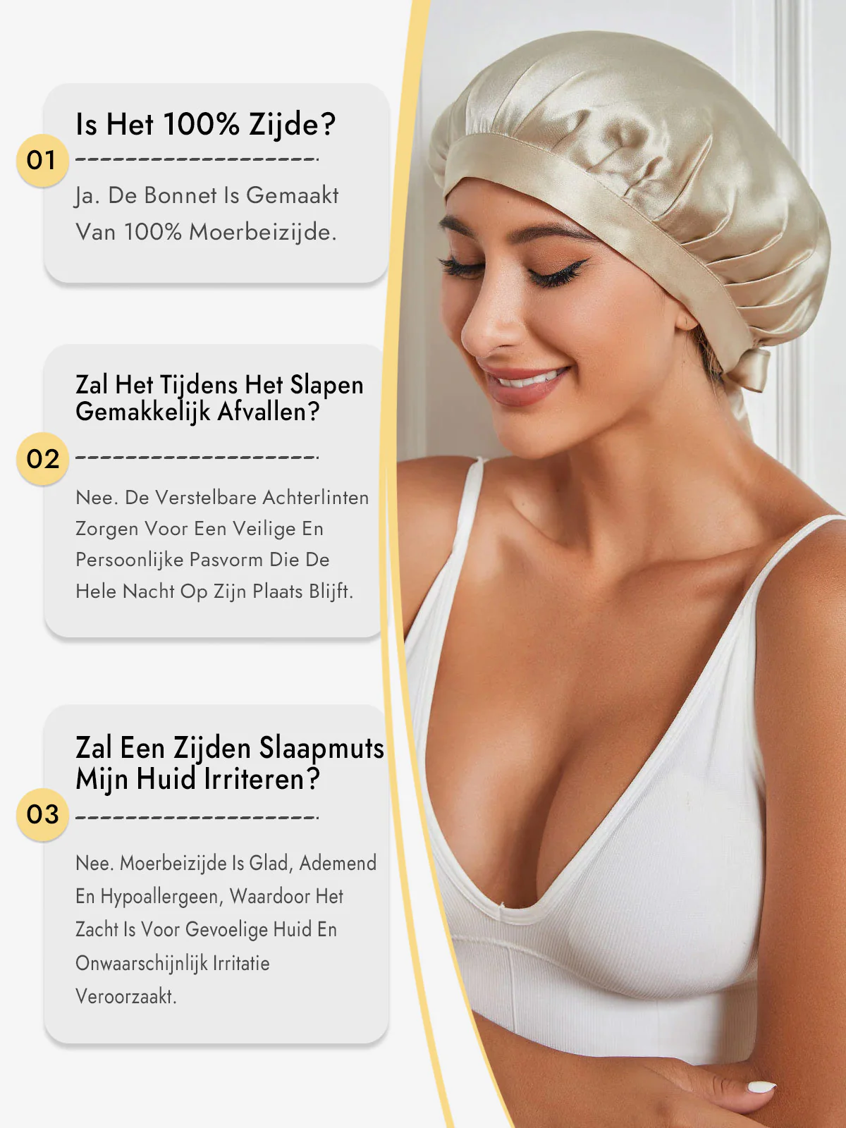 Slaapmuts van 100% Moerbeizijde met Linten - Image 95