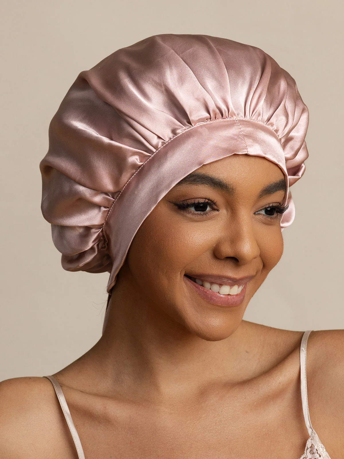 Elegante slaapmuts van pure zijde met lange linten - Image 11