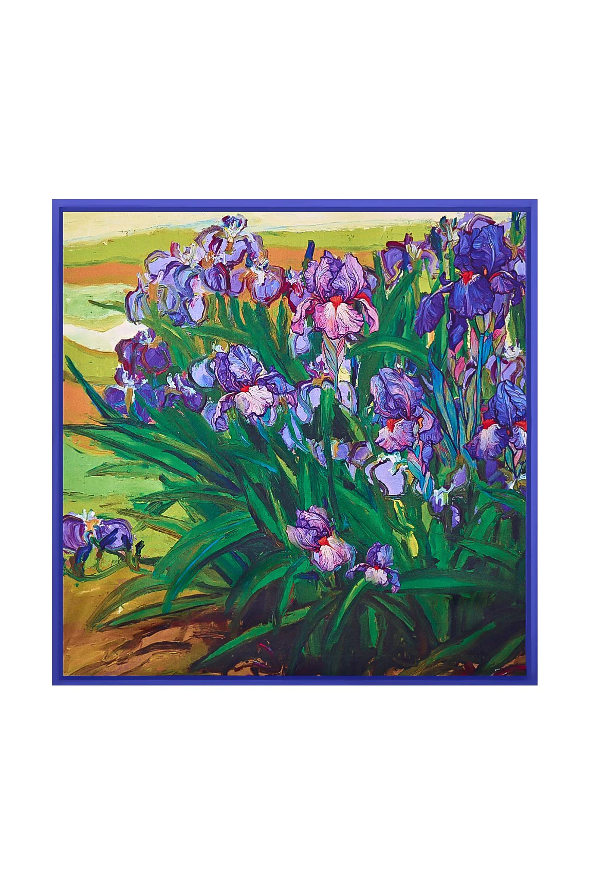 Pure Silk Bloemen Olieverfschilderij Vierkant Sjaal - Maat 53x53cm