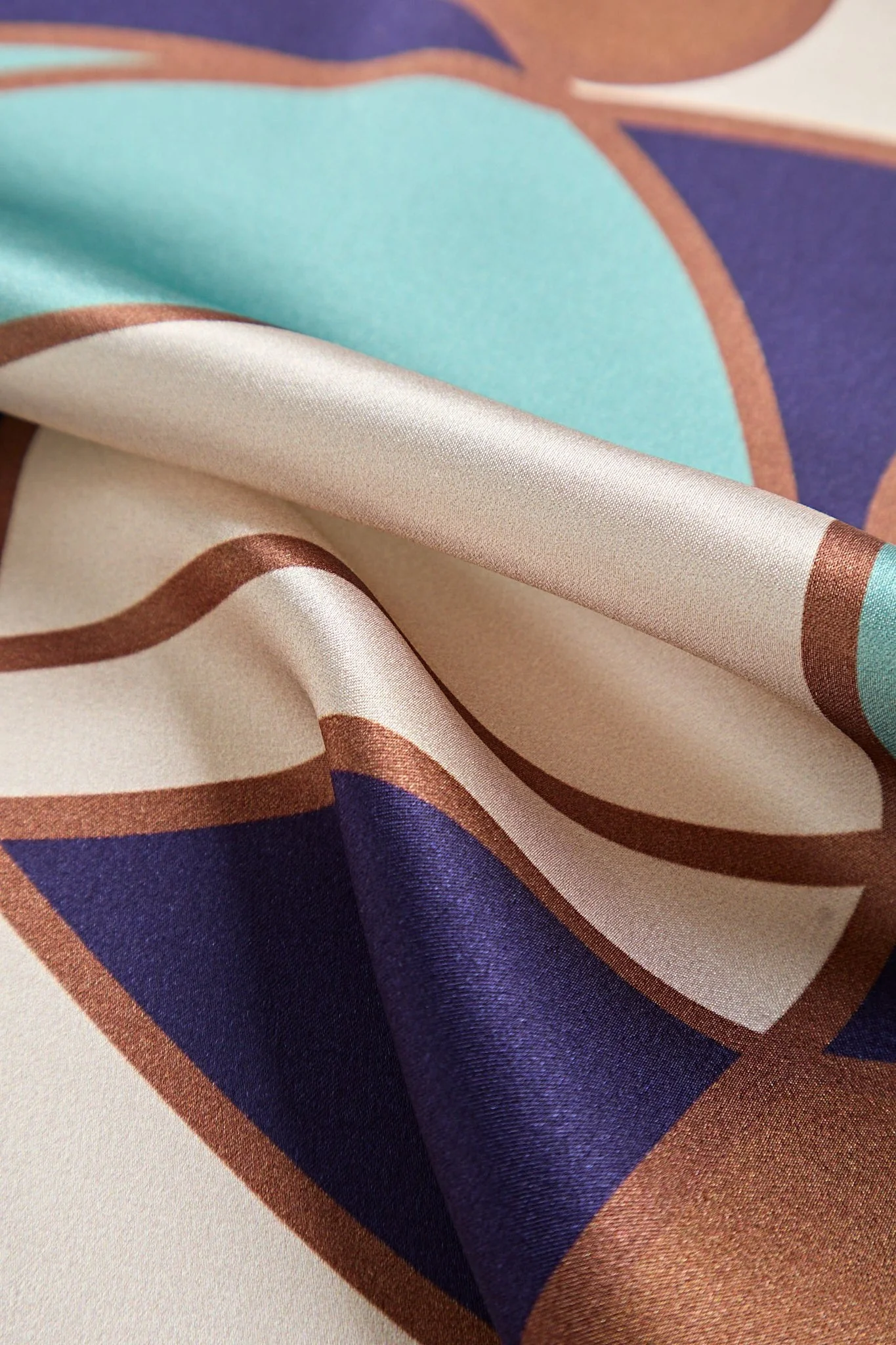Pure Zijde Geometrisch Patroon Vierkante Sjaal - Maat 53x53cm - Image 5