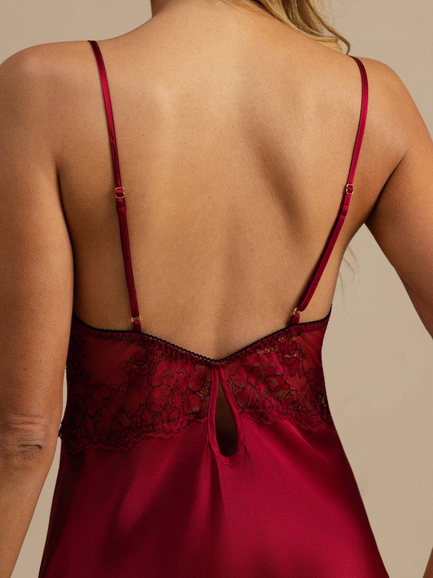 100% Moerbeizijde Nachthemd Met Kant Afwerking V-hals Sexy Chemise - Image 29