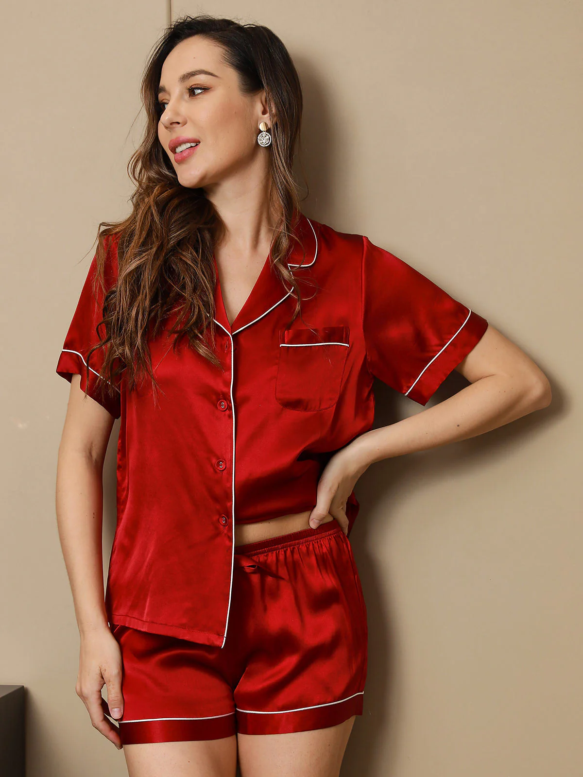 Moerbei Zijde Kort Pyjama Set 2Pcs - Image 66