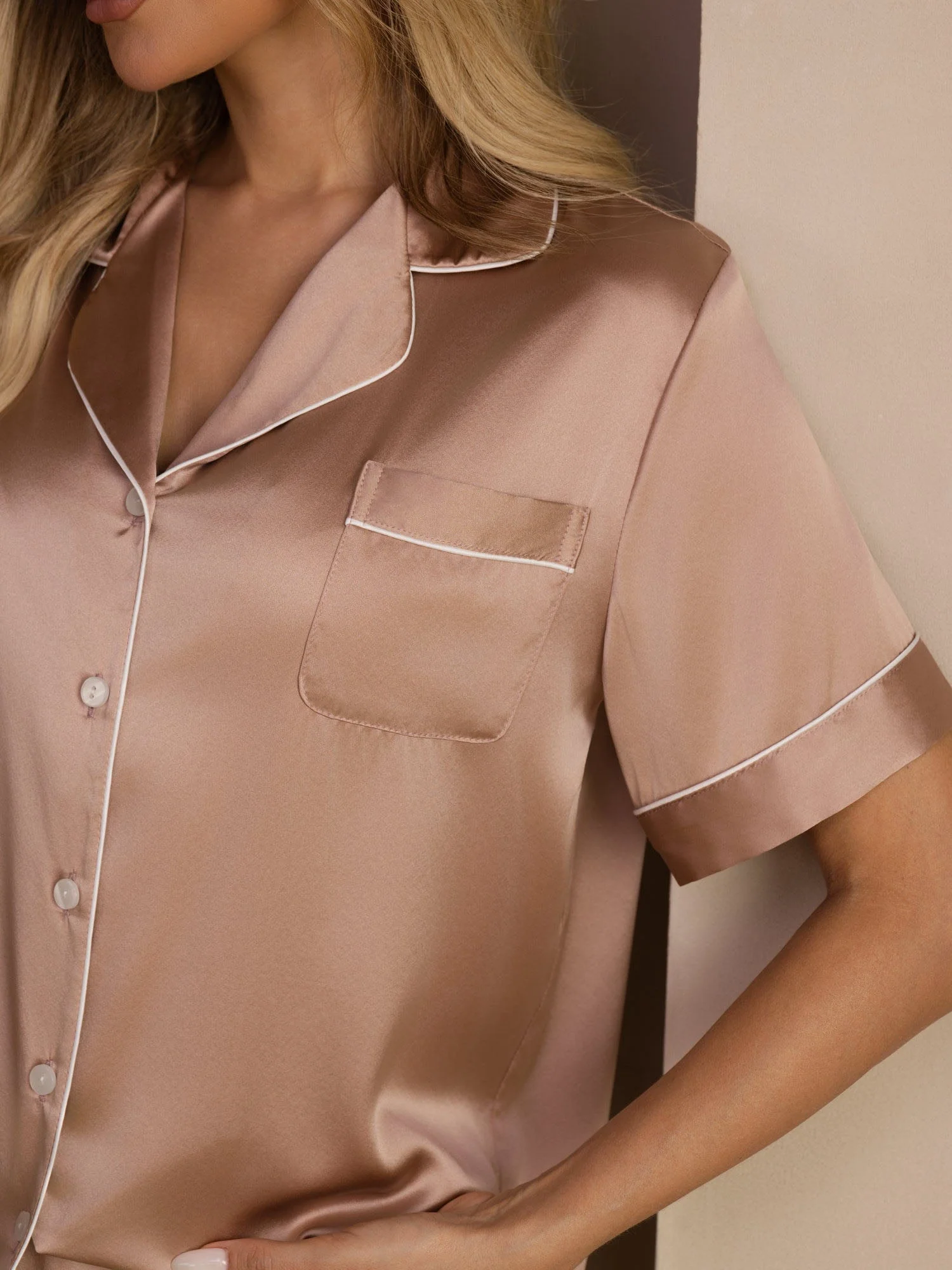 Moerbei Zijde Kort Pyjama Set 2Pcs - Image 9