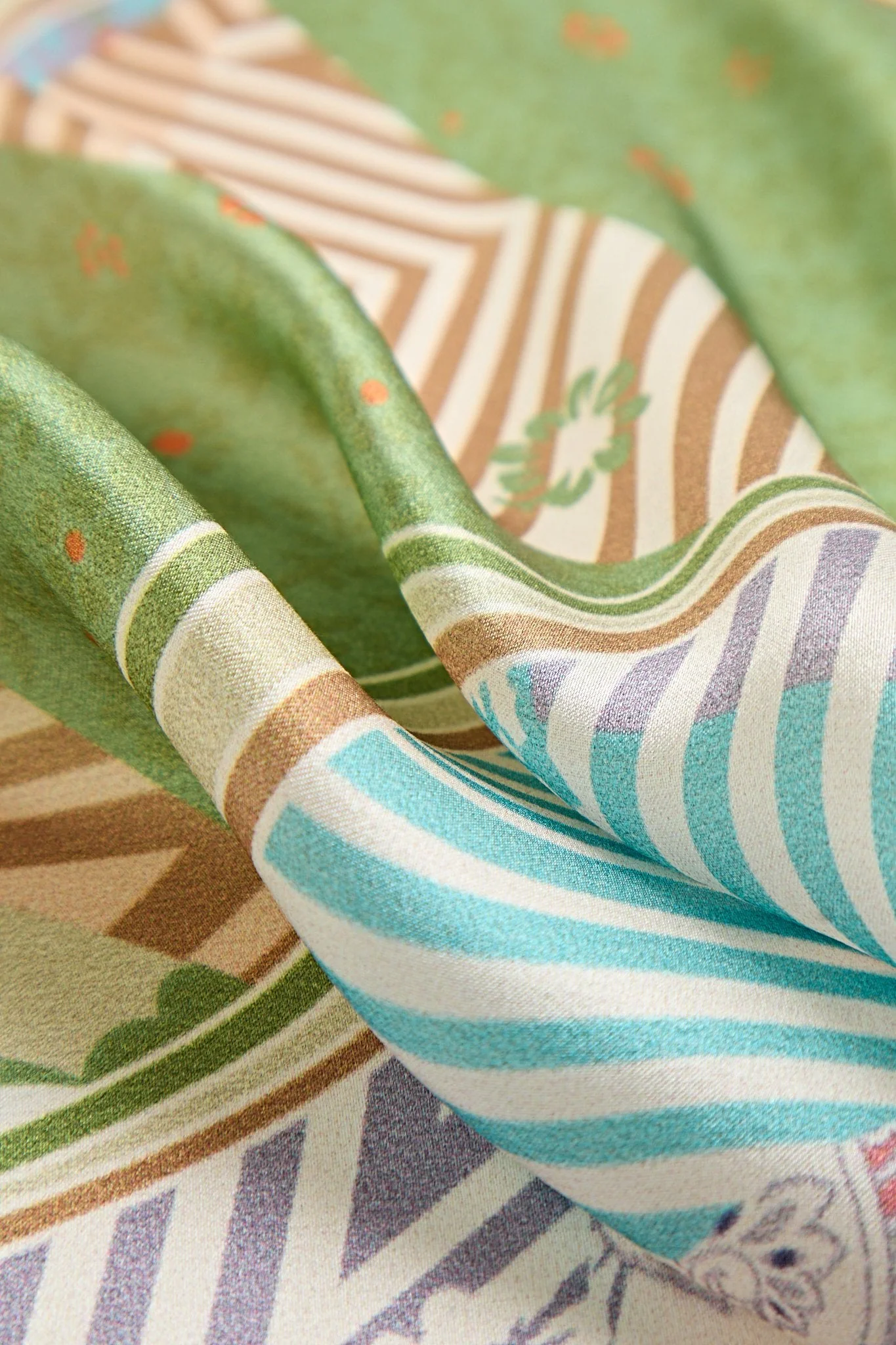 Pure Silk Pattern Stitching Square Scarf - Maat 53x53cm - Image 6