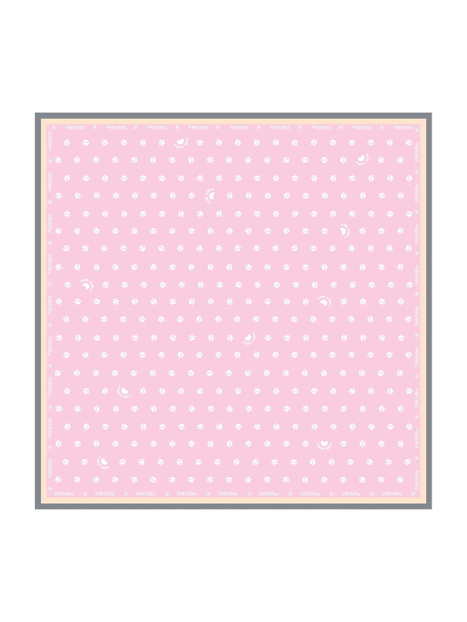 Pure Zijden Pootafdruk Vierkante Sjaal - Maat 90x90cm - Image 13