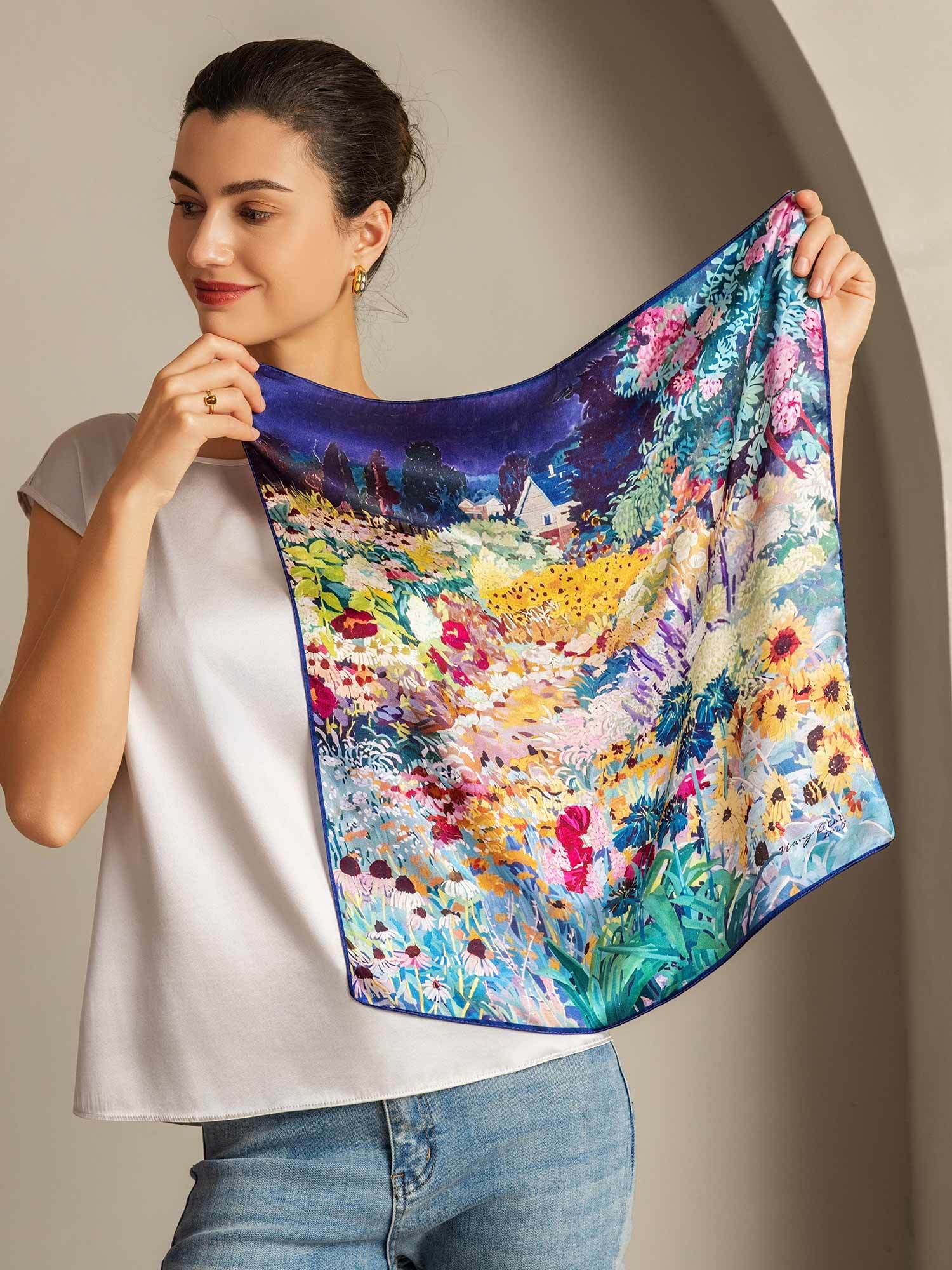 Pure Silk Gedrukte Vierkante Sjaal 53*53 cm - Image 2