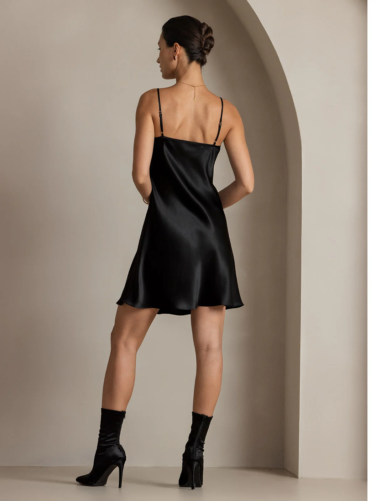 Pure Zijde Korte Spaghettibandjes Nachthemd Slipdress - Image 2