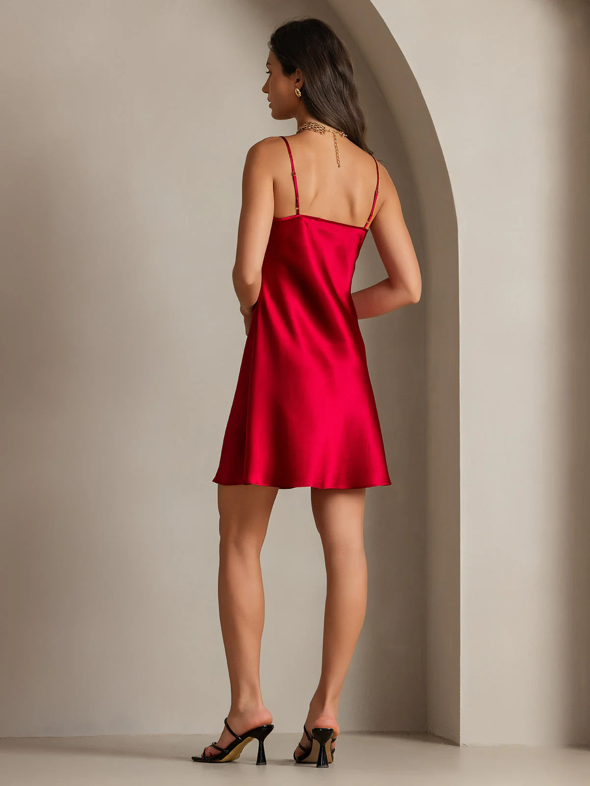 Pure Zijde Korte Spaghettibandjes Nachthemd Slipdress - Image 32