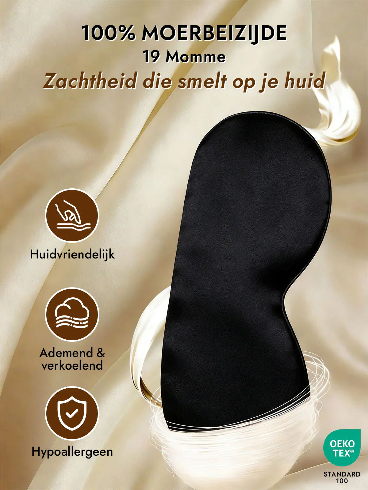 Zijde Elastische Band Slaap Oogmasker - Image 3
