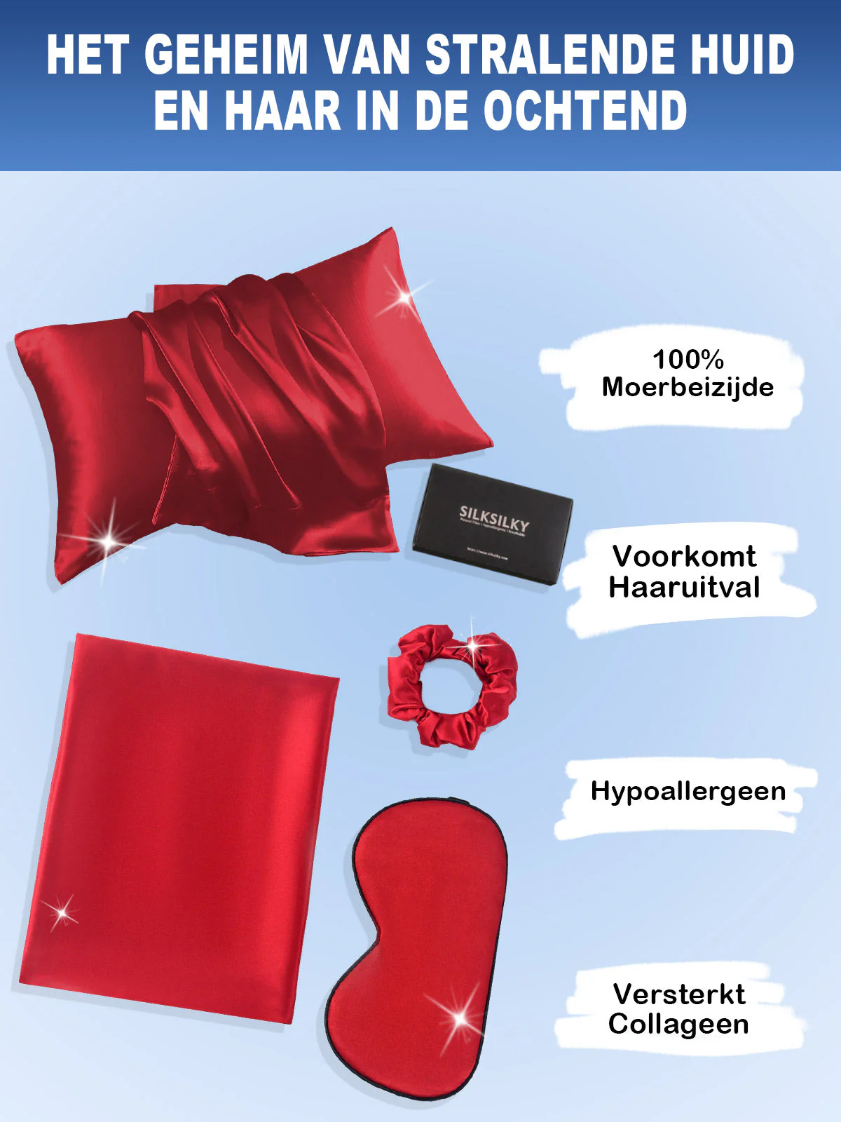 19Momme 3st Set Zijde Huidvriendelijke schoonheidsslaapset (Envelop Kussensloop) - Image 2