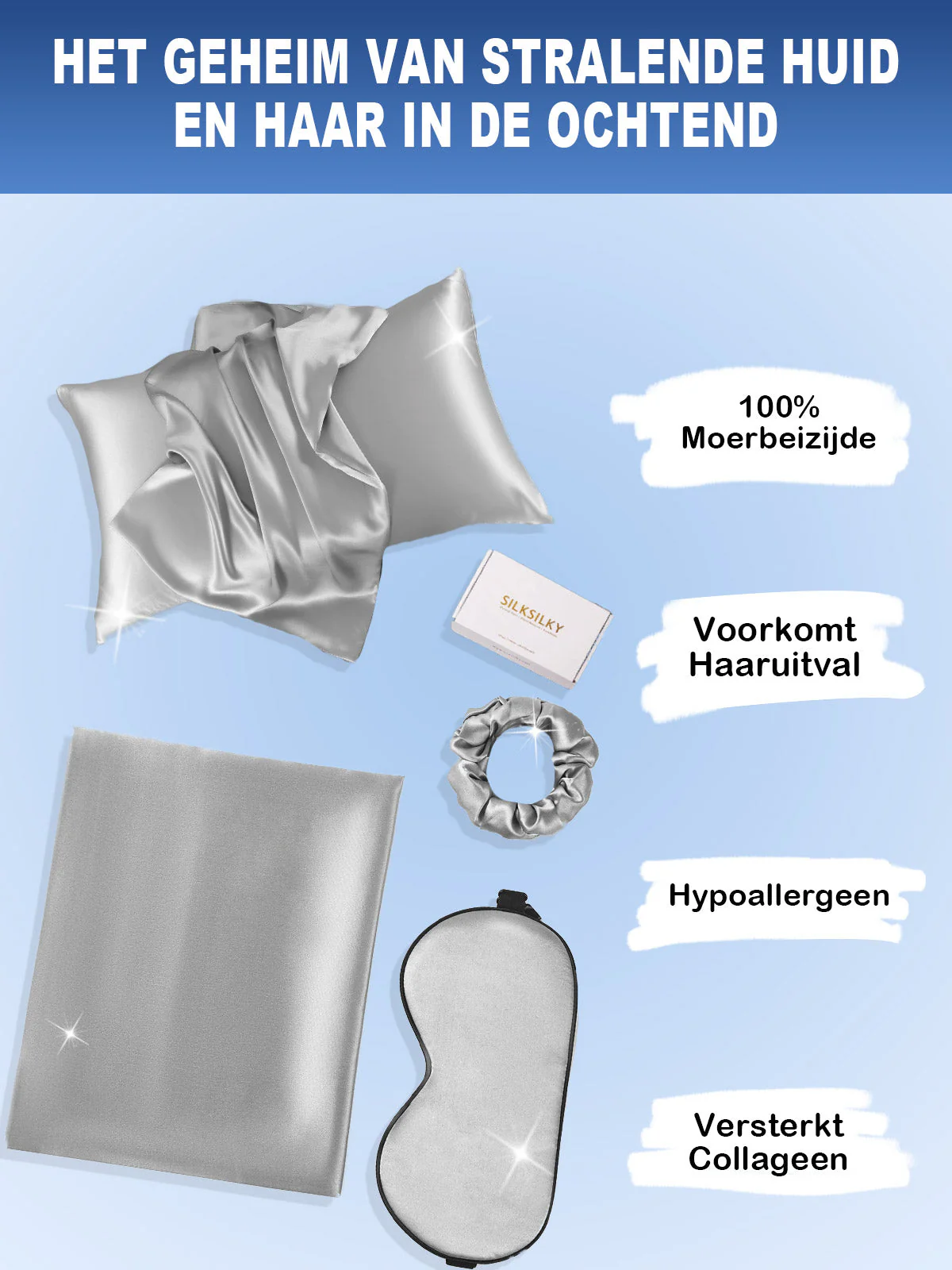19Momme 3st Set Zijde Huidvriendelijke schoonheidsslaapset (Envelop Kussensloop) - Image 33