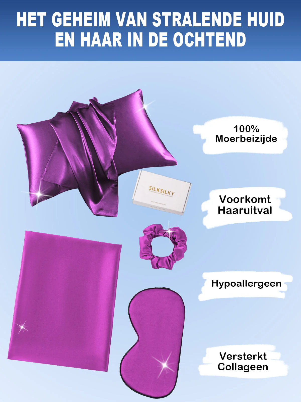 19Momme 3st Set Zijde Huidvriendelijke schoonheidsslaapset (Envelop Kussensloop) - Image 43