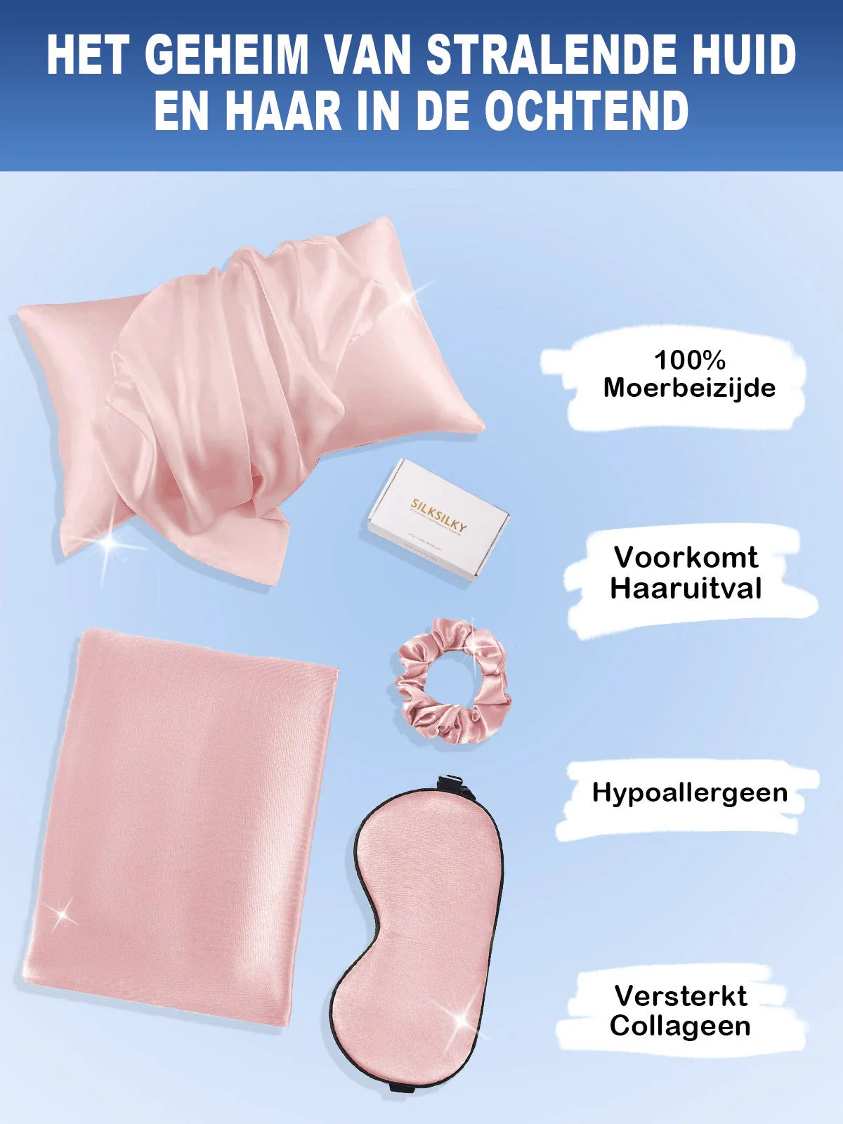 19Momme 3st Set Zijde Huidvriendelijke schoonheidsslaapset (Envelop Kussensloop) - Image 58