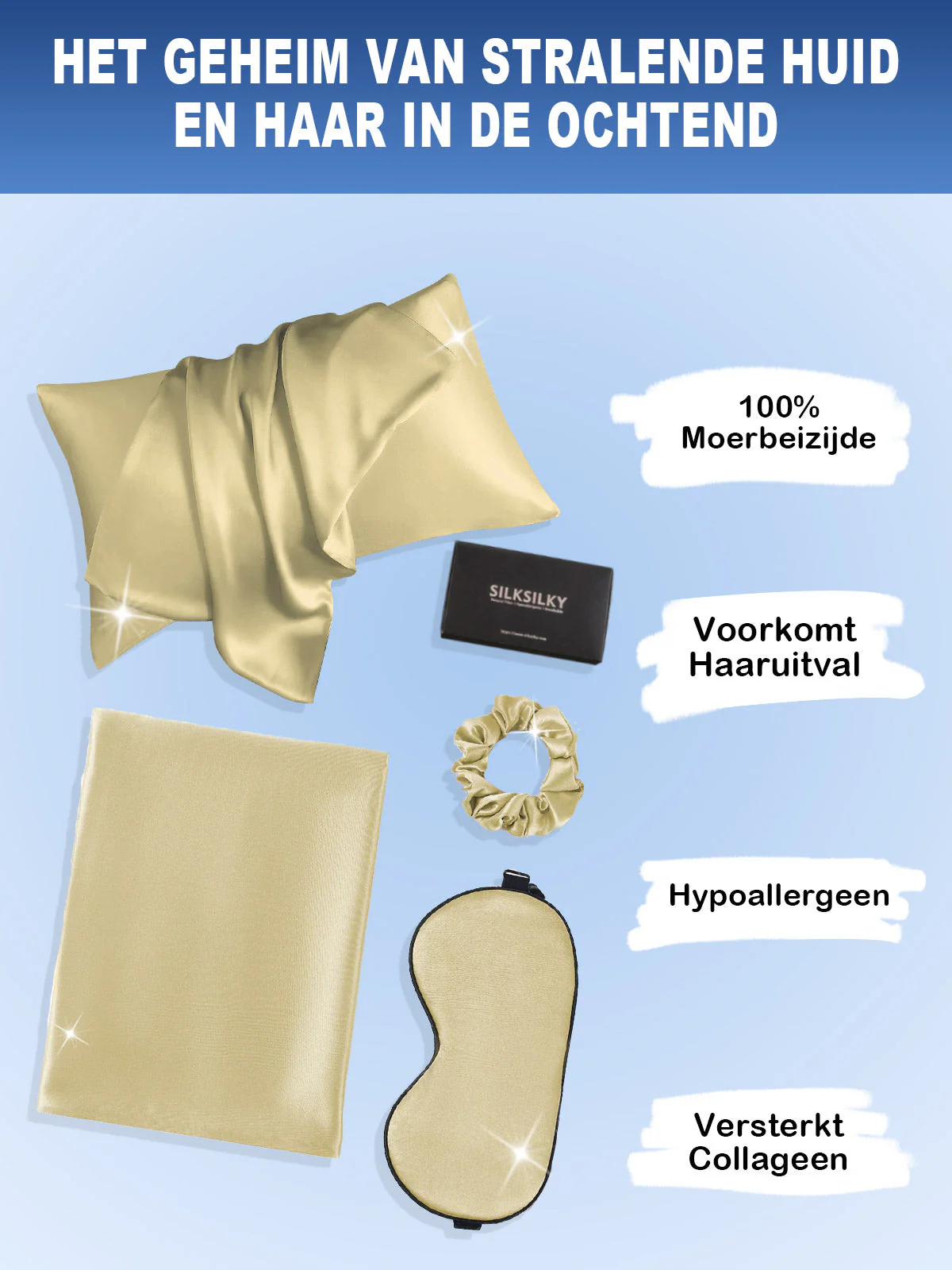 19Momme 3st Set Zijde Huidvriendelijke schoonheidsslaapset (Envelop Kussensloop) - Image 74