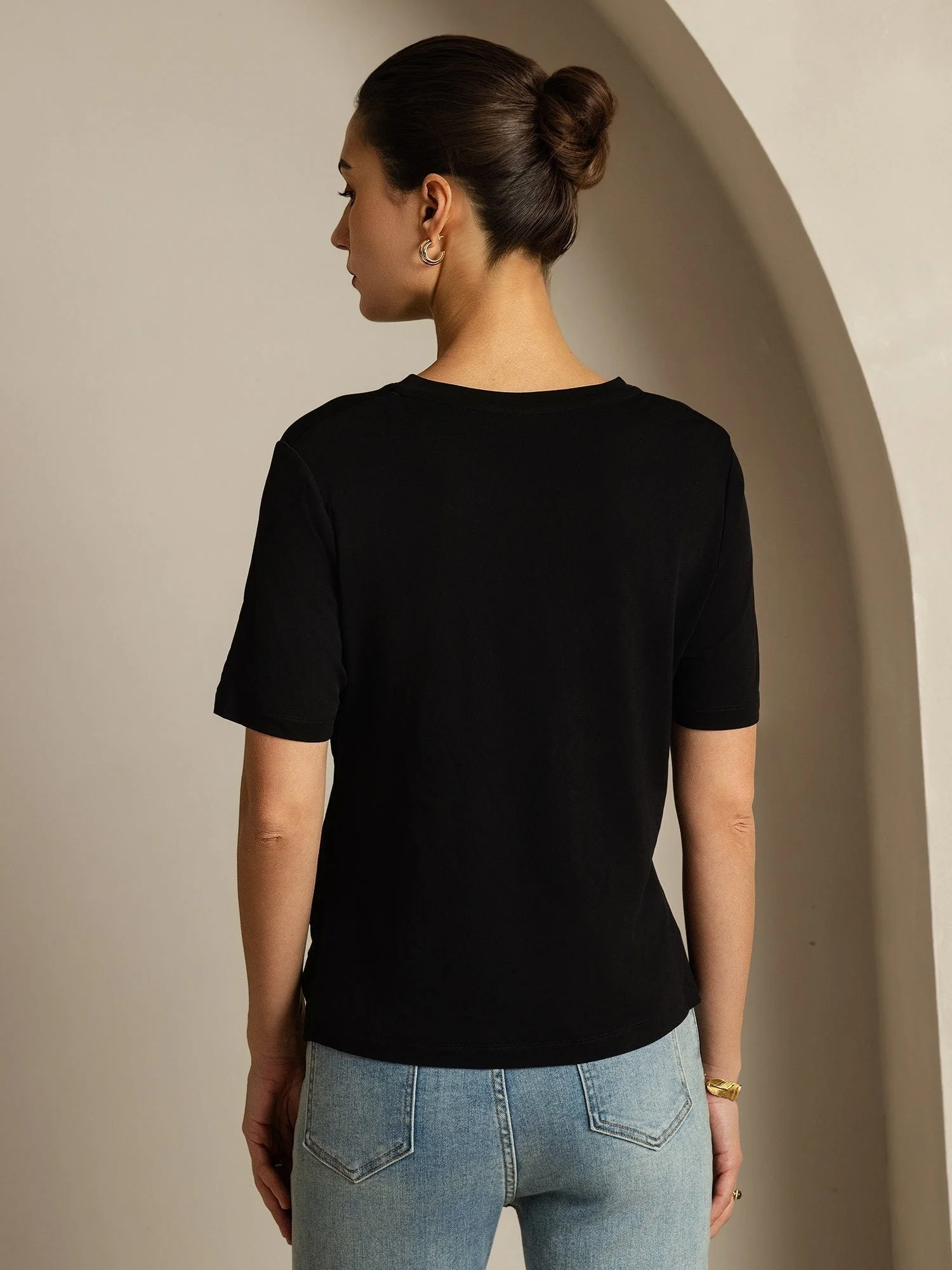 Pure Zijde V-Hals Dames T-shirt - Image 2