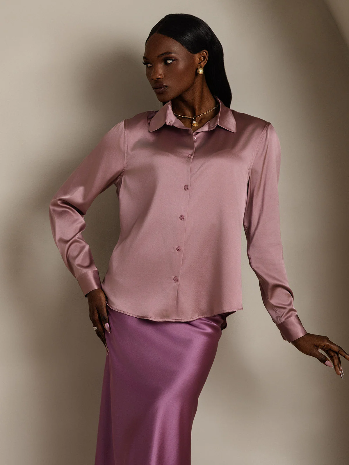 Zijden Basic Military Lapel Shirt - Image 62