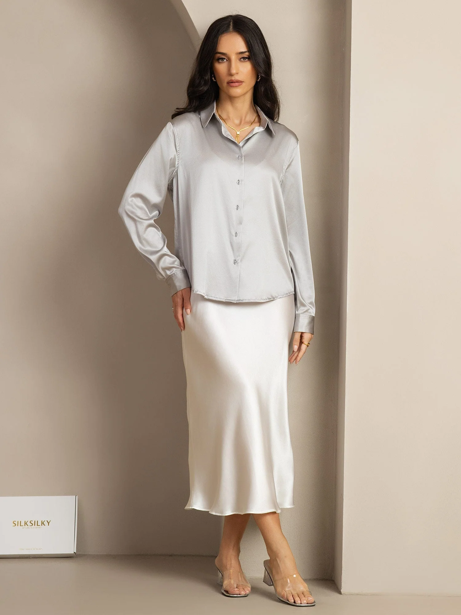 Zijden Basic Military Lapel Shirt - Image 88