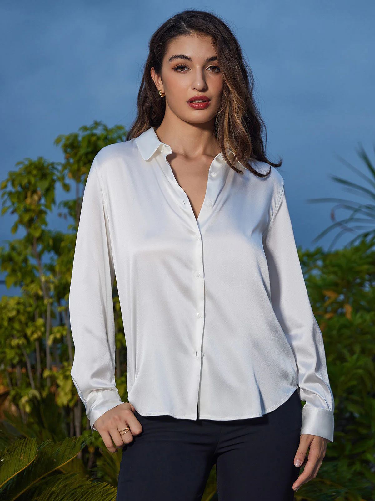 Zijden Basic Military Lapel Shirt - Image 19