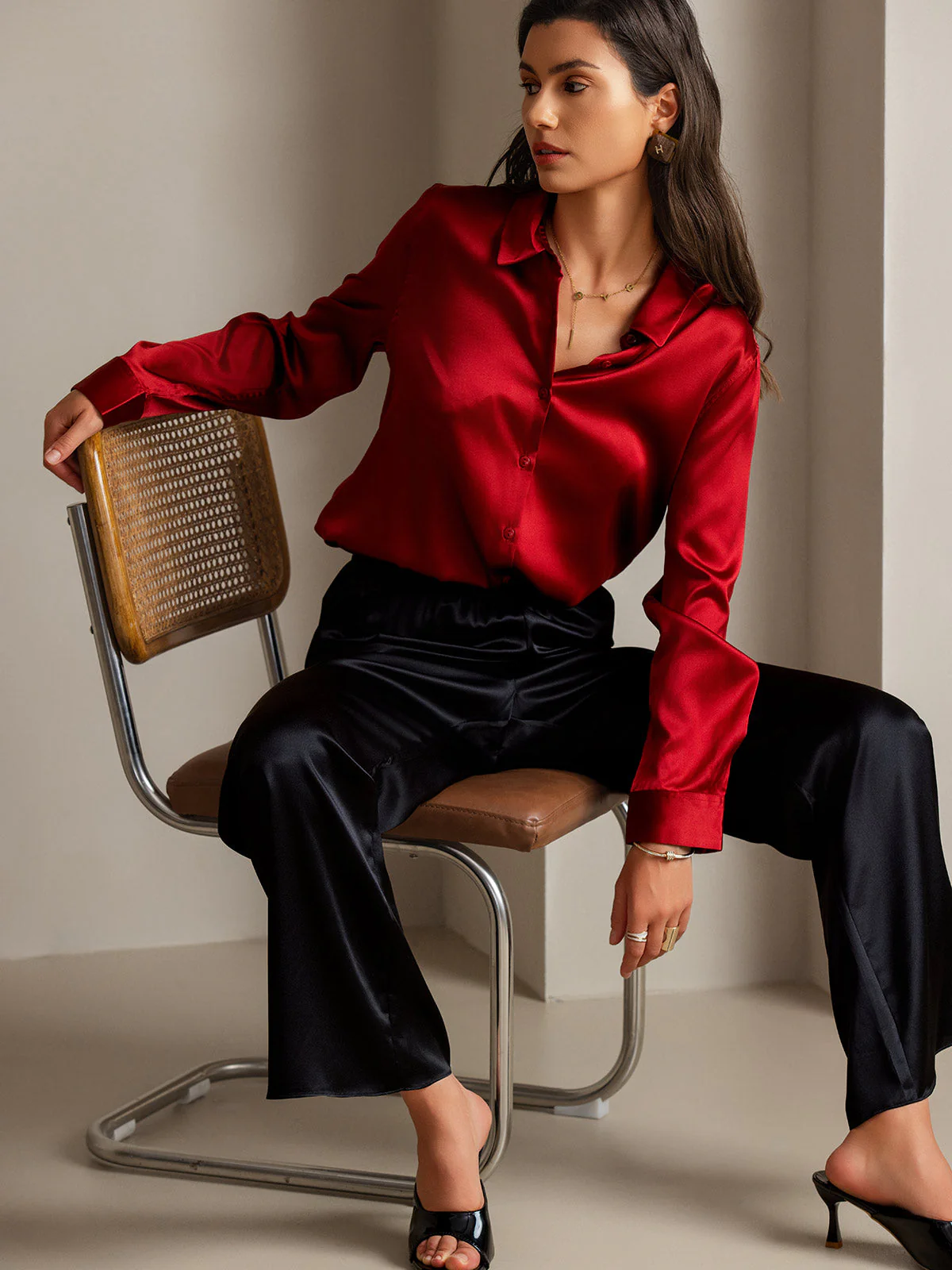 Zijden Basic Military Lapel Shirt - Image 20