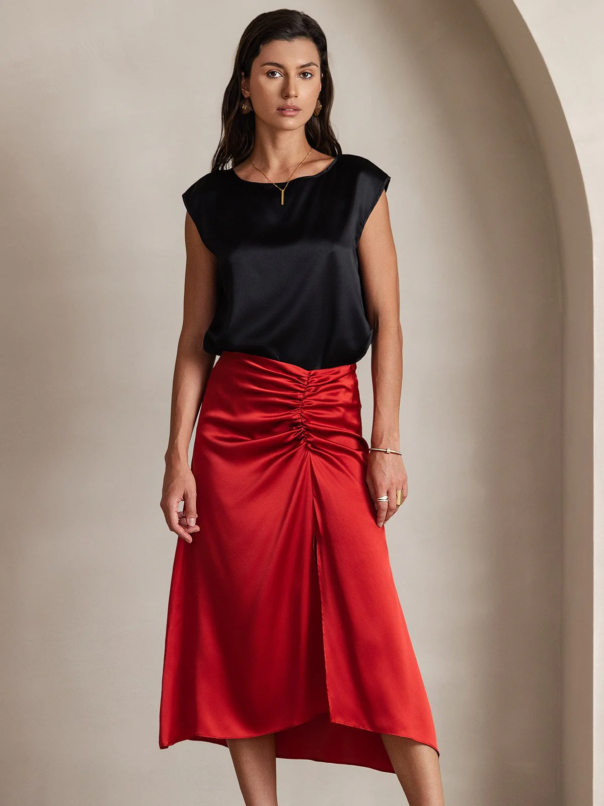 19Momme Zijde Kap Mouw Tanktop - Image 16
