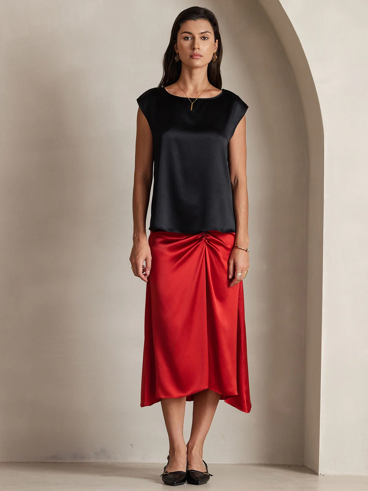 19Momme Zijde Kap Mouw Tanktop - Image 17